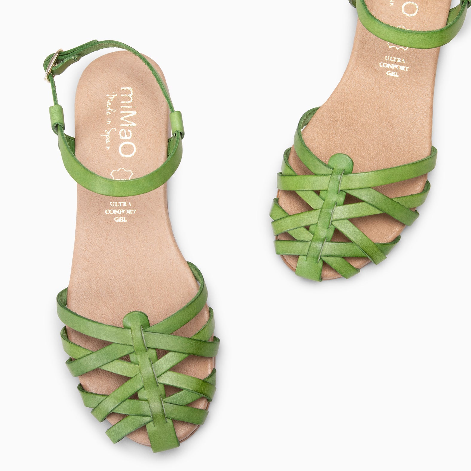 CANGREJERA – Sandalias planas trenzadas VERDE
