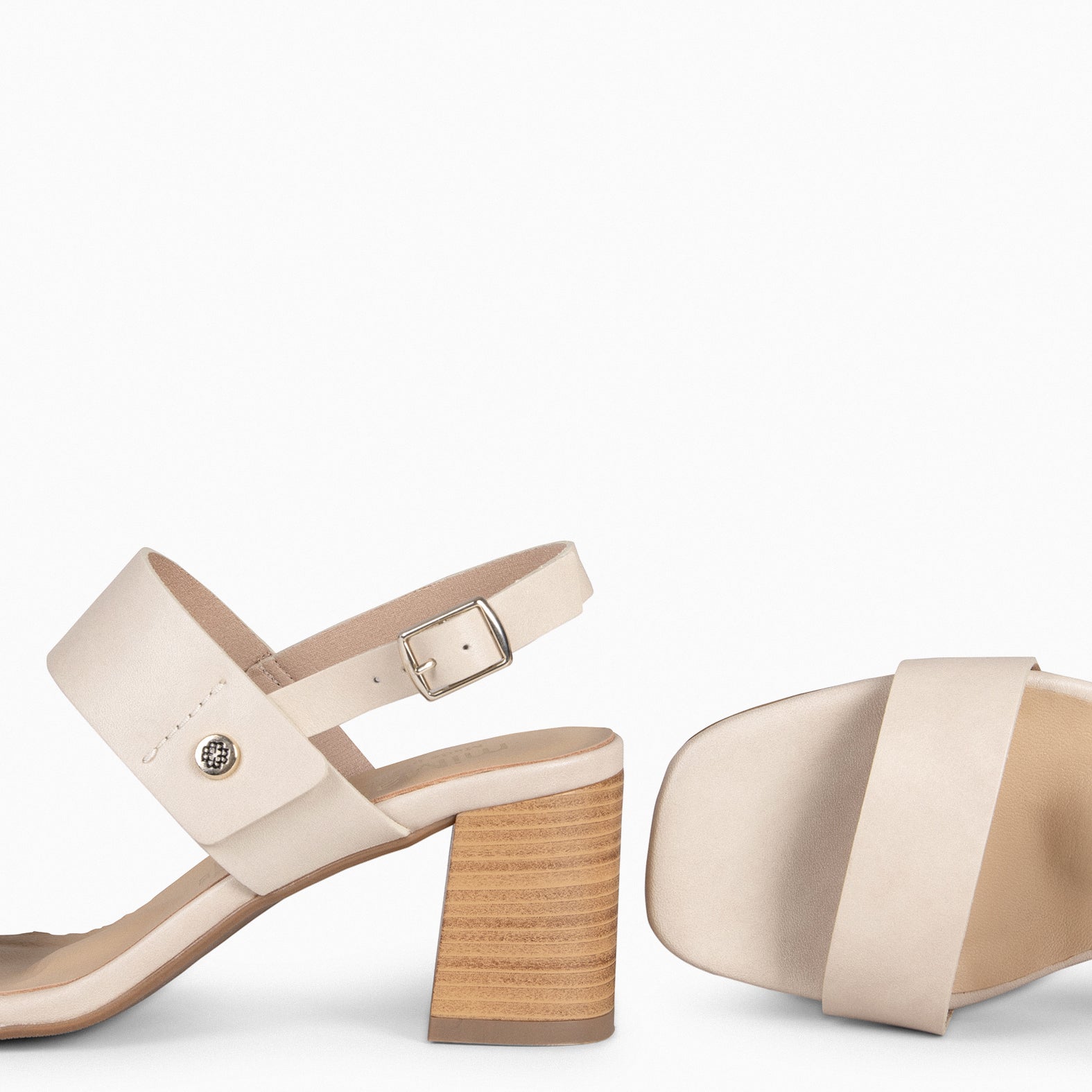 SIA - Sandalias de tacón ancho BEIGE