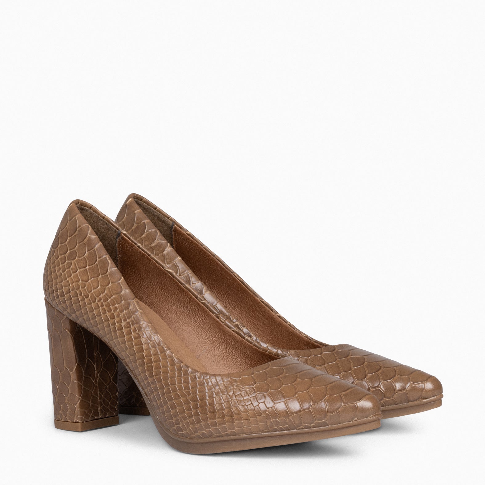 URBAN SAUVAGE - Zapatos de salón con textura de serpiente TAUPE