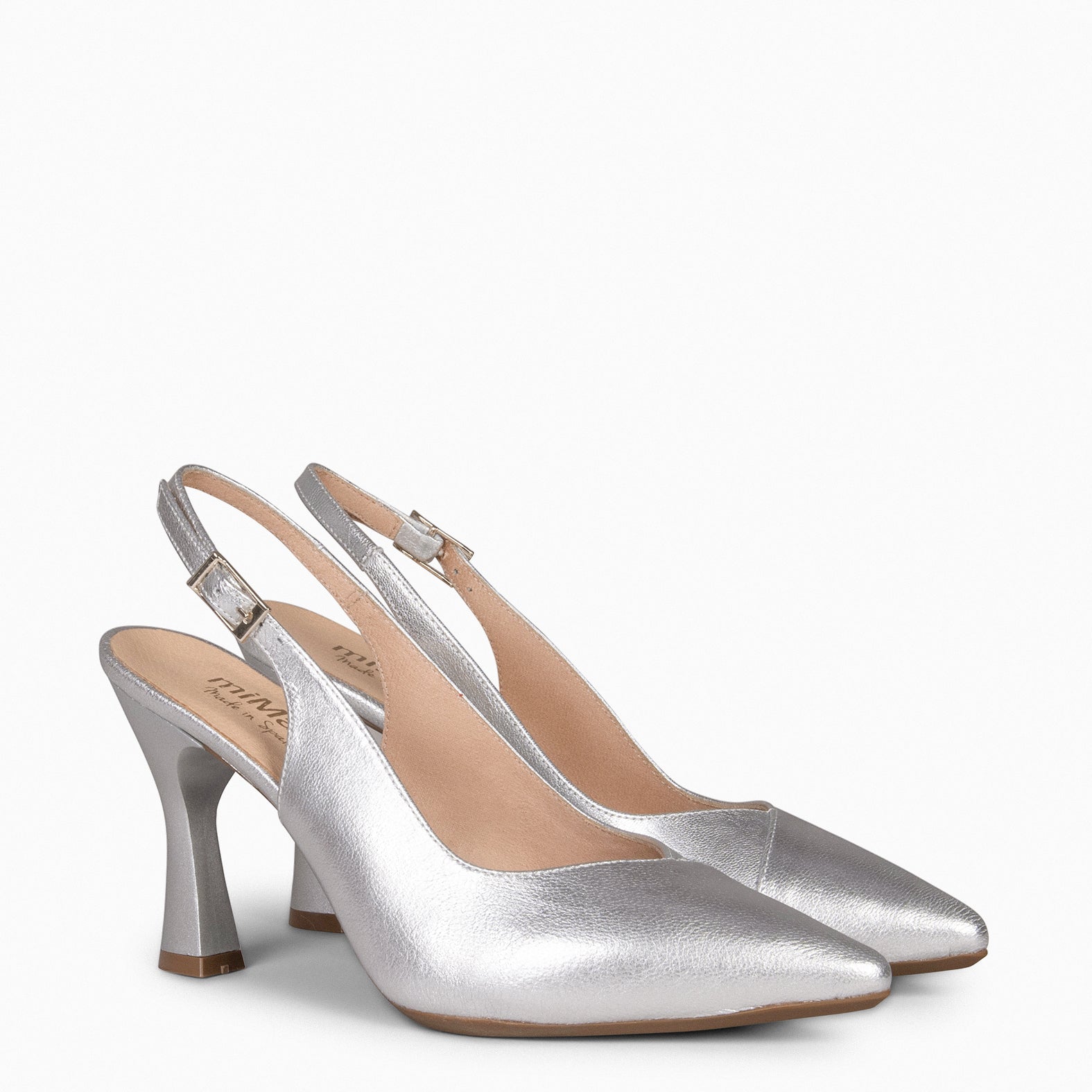 GLAM DESTALONADO - Zapatos de tacón destalonados de napa PLATA