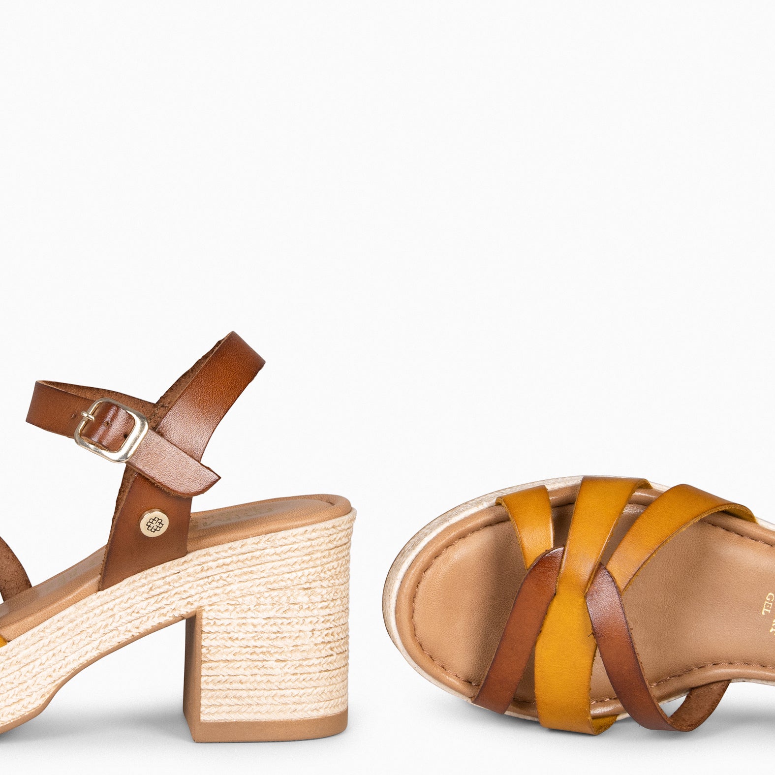 LARISA - Sandalia de plataforma CAMEL