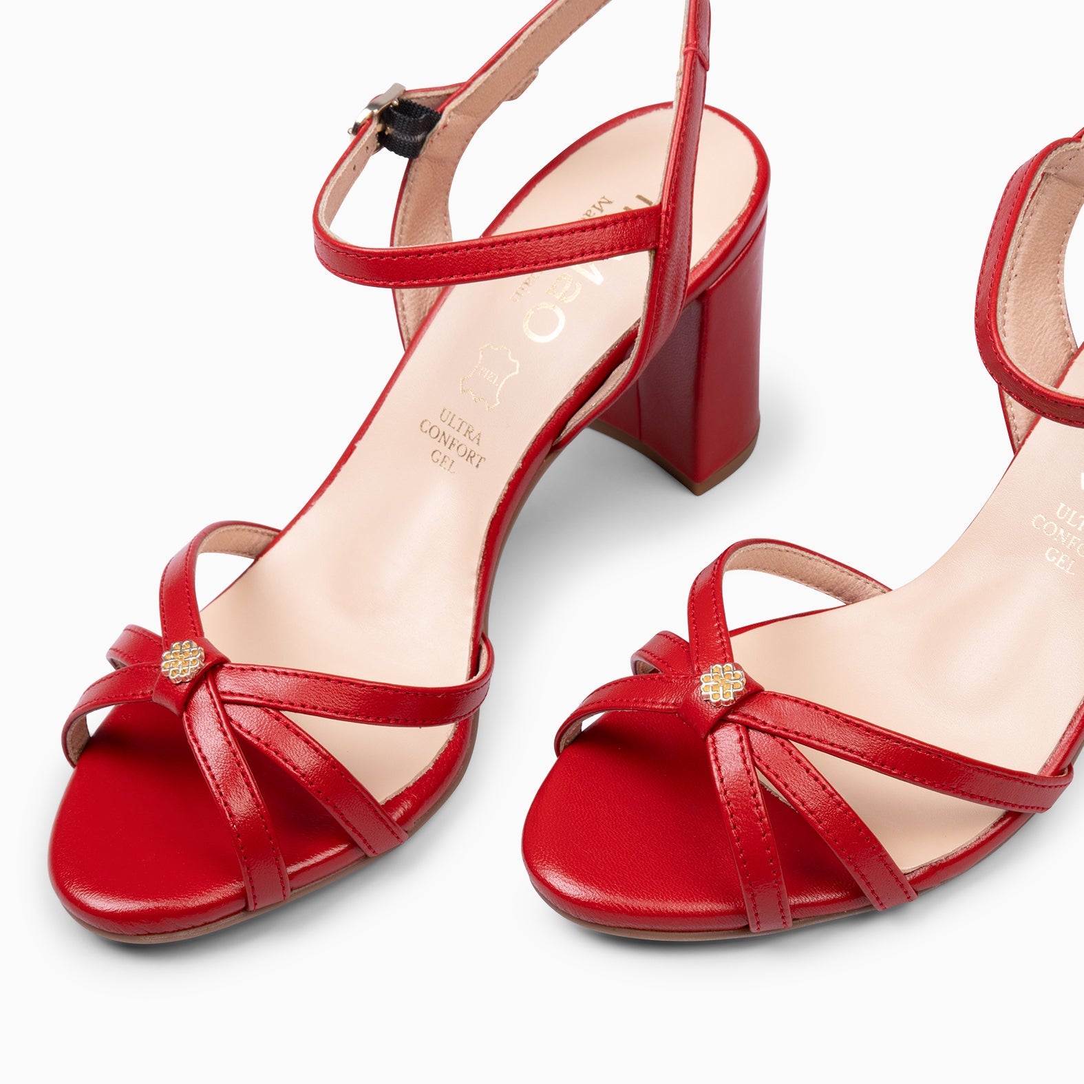 SONIA - SANDALIAS ELEGANTES DE TACÓN ALTO ROJO