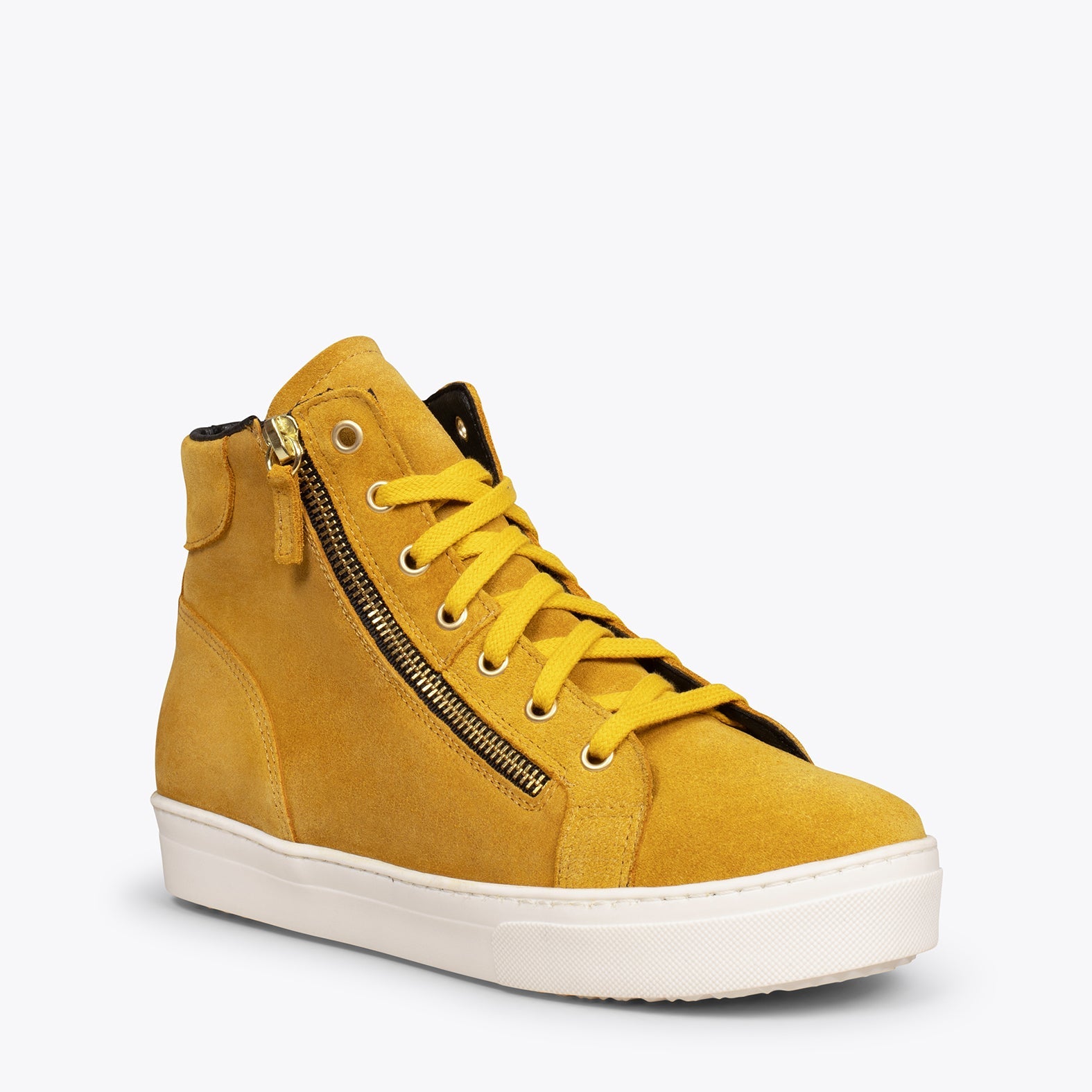 STAR - Zapatillas con plataforma de mujer MOSTAZA