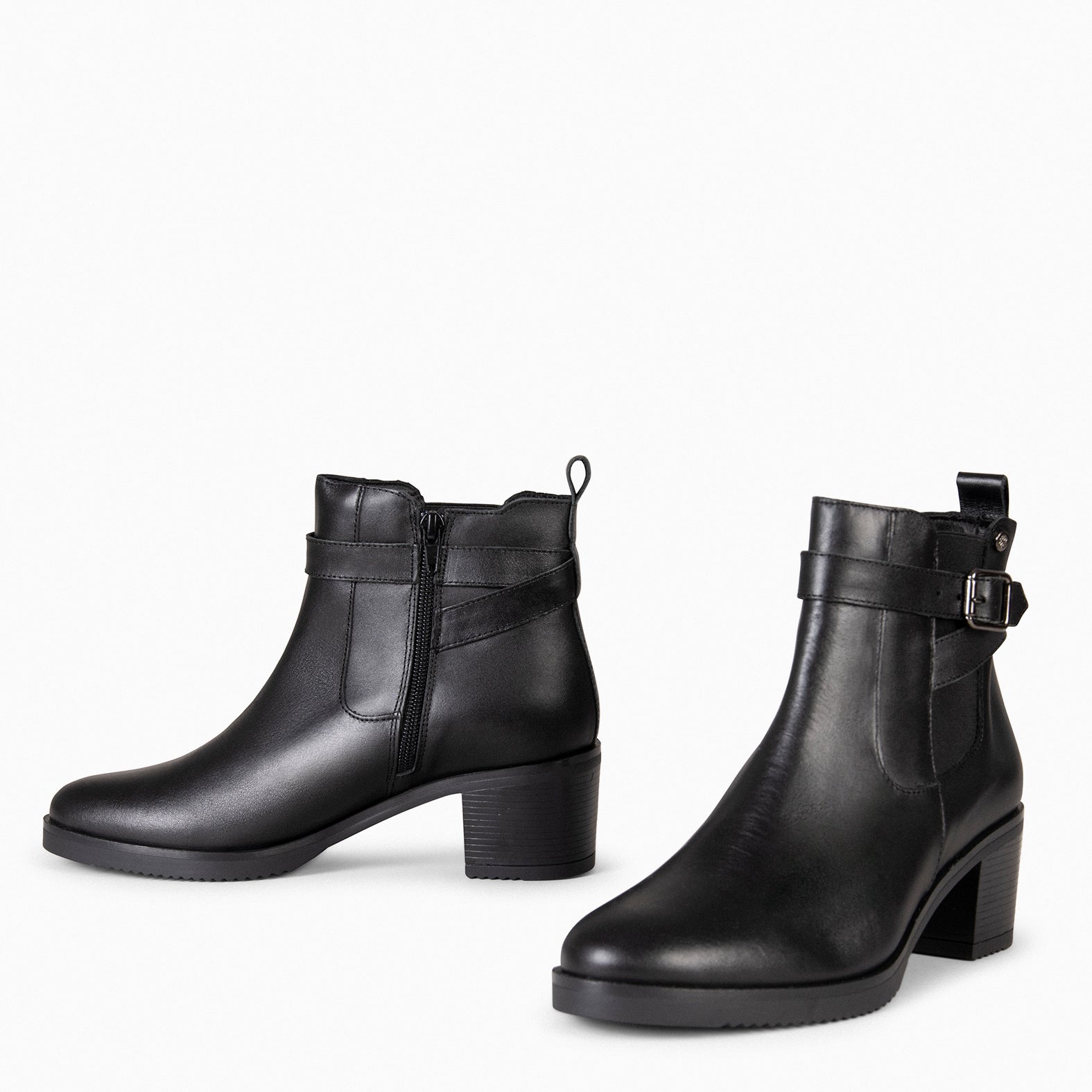 LEMY – Botines de piel en NEGRO