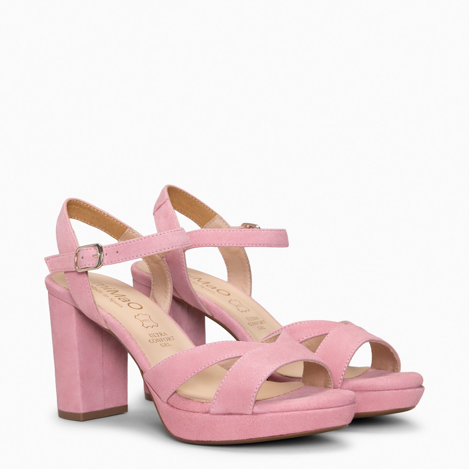 PARIS – Sandalias de fiesta con tacón alto y plataforma ROSA