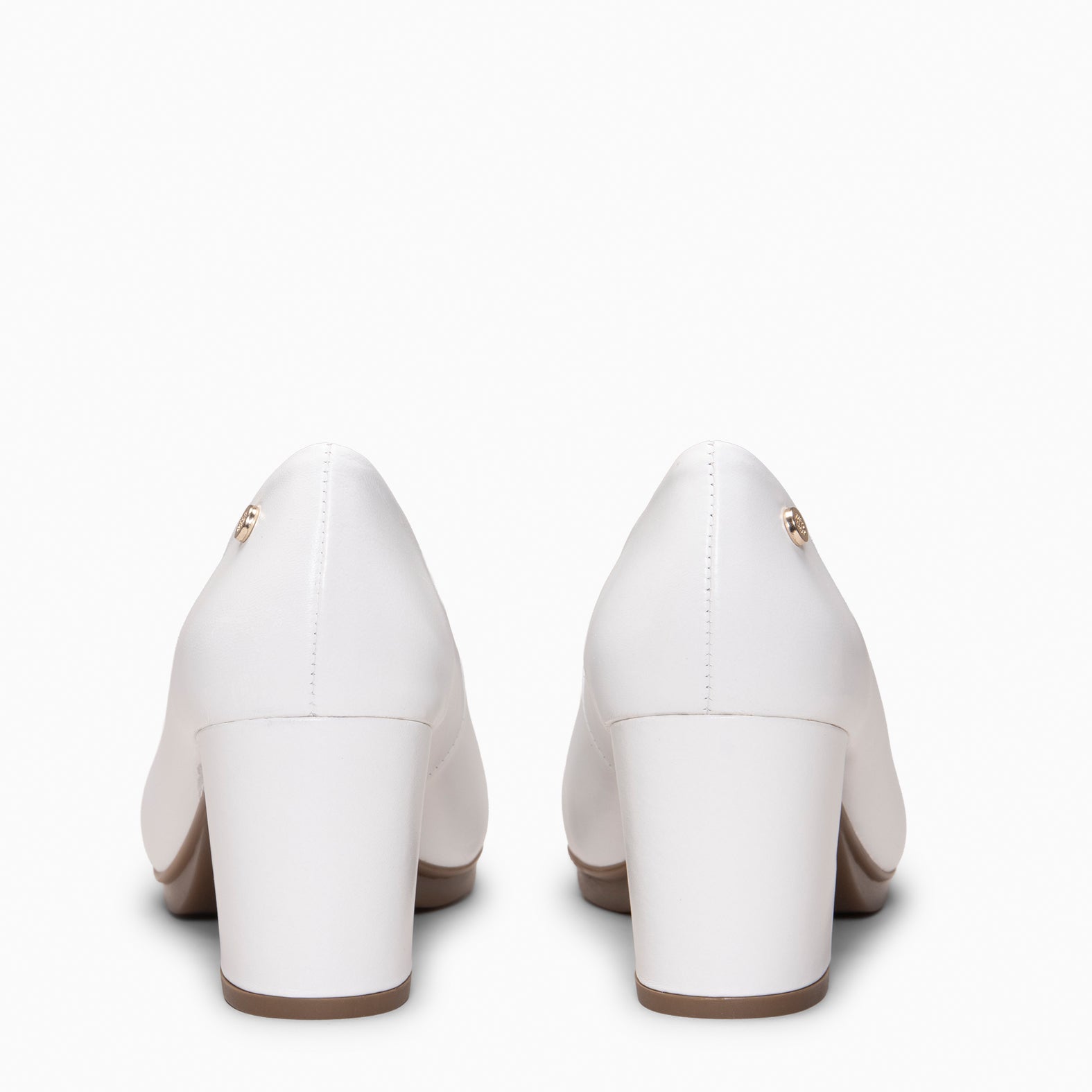 URBAN S SALÓN - Zapatos de tacón medio de napa BLANCO