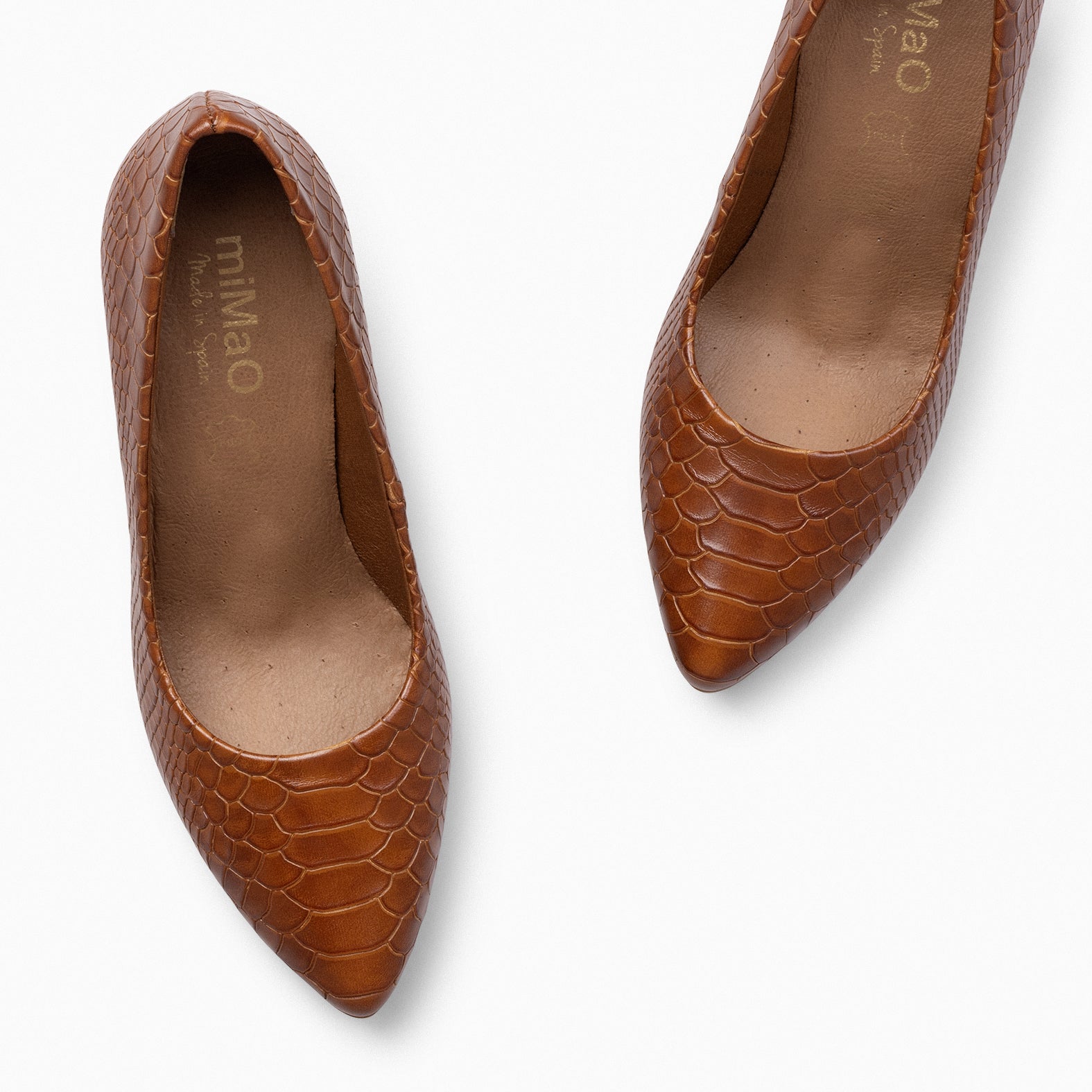 URBAN SAUVAGE - Zapatos de salón con textura de serpiente CAMEL