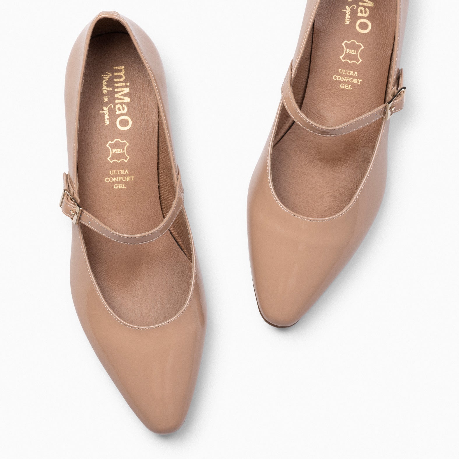 MERCEDITAS - Zapatos planos de charol con hebilla NUDE