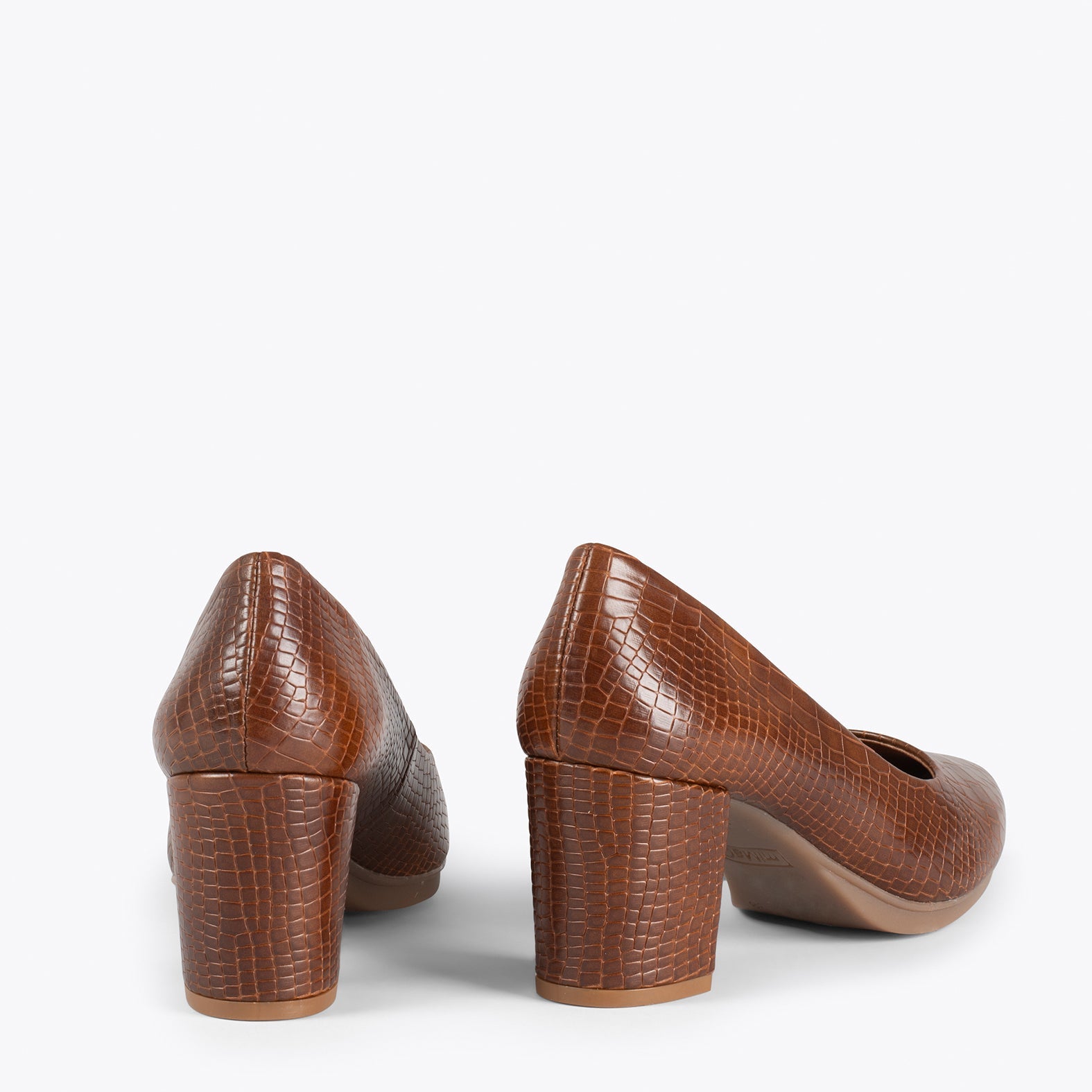 URBAN S COCO – Zapatos de tacón con textura de cocodrilo MARRÓN