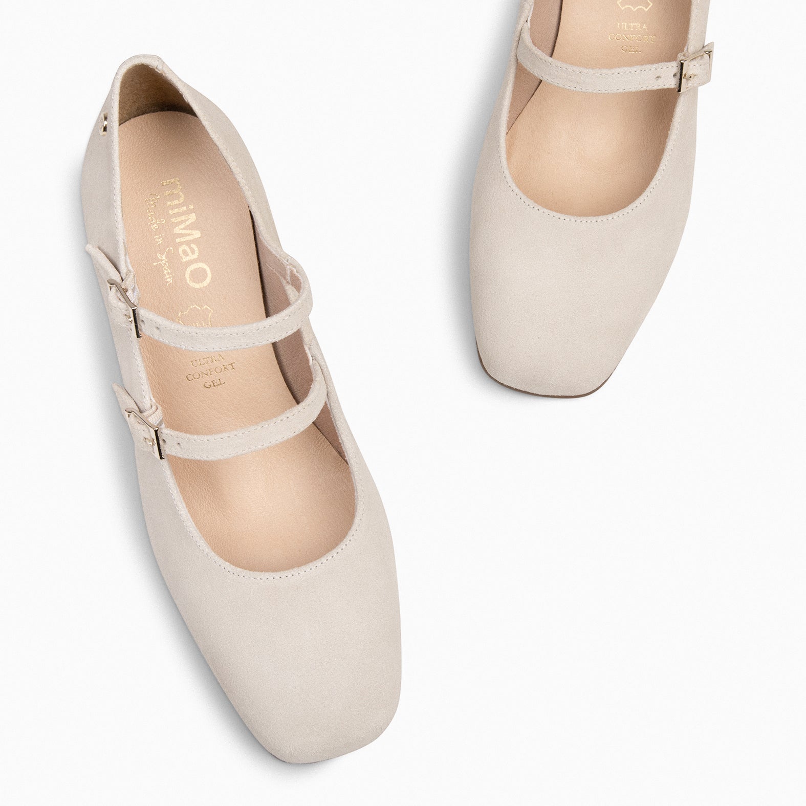 FEBRIS - Zapatos de serraje con pulsera BEIGE