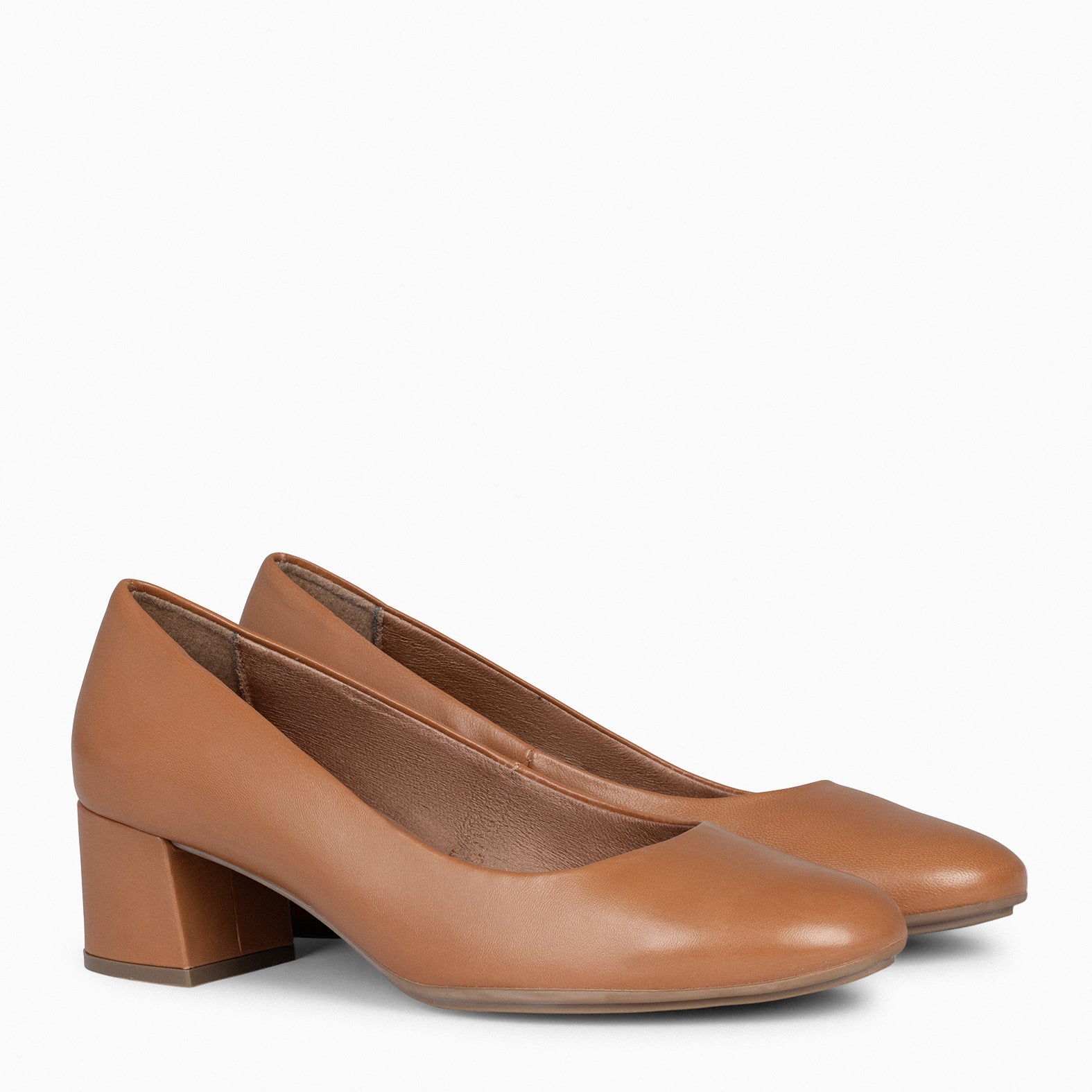 URBAN REDONDO SALON - Zapatos de tacón bajo de napa CAMEL