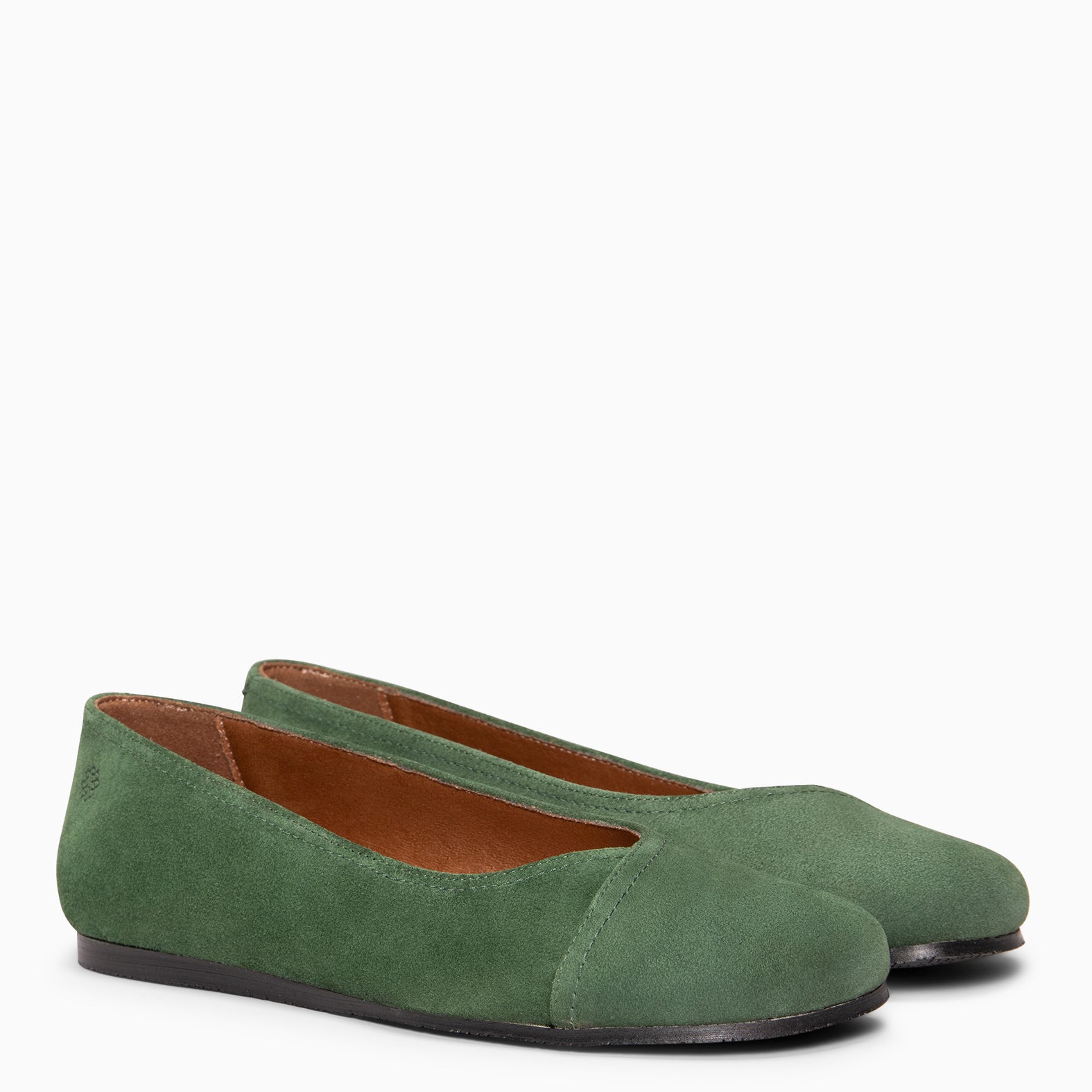 PLUMA - Bailarina baresoft de serraje en VERDE