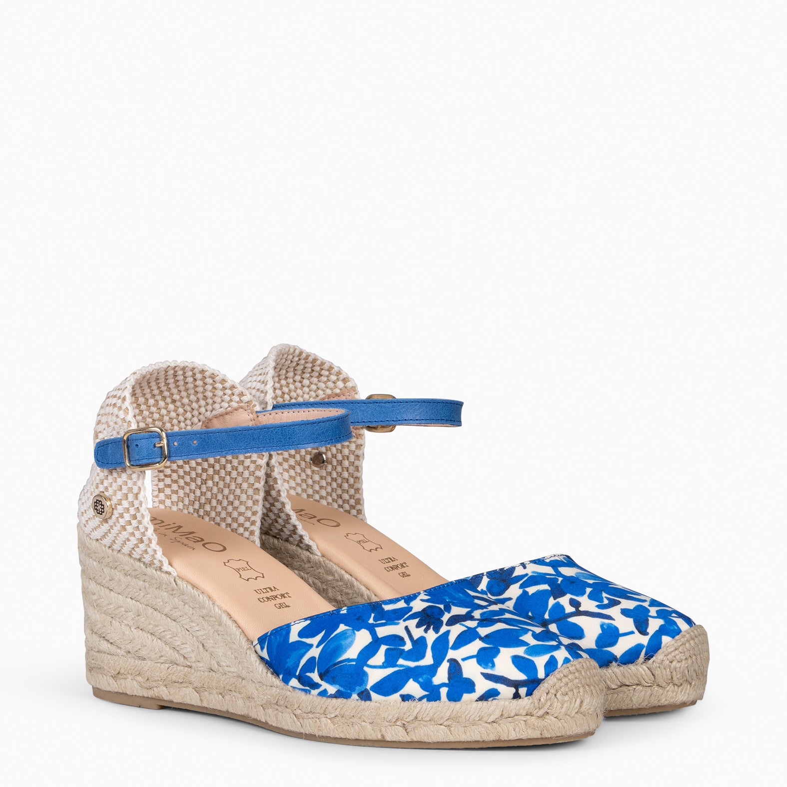 JAMAICA - Cuñas de esparto con estampado de flores AZUL