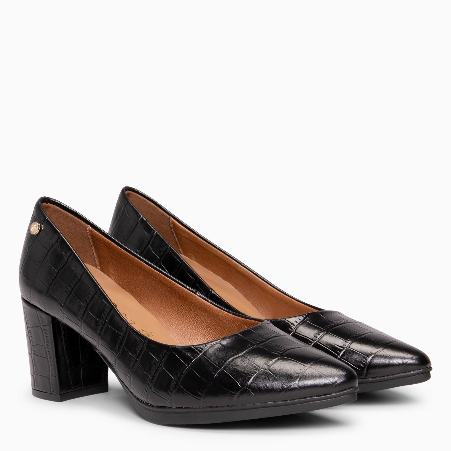 URBAN SAUVAGE S - Zapatos de tacón alto con textura napa grabada en coco NEGRO