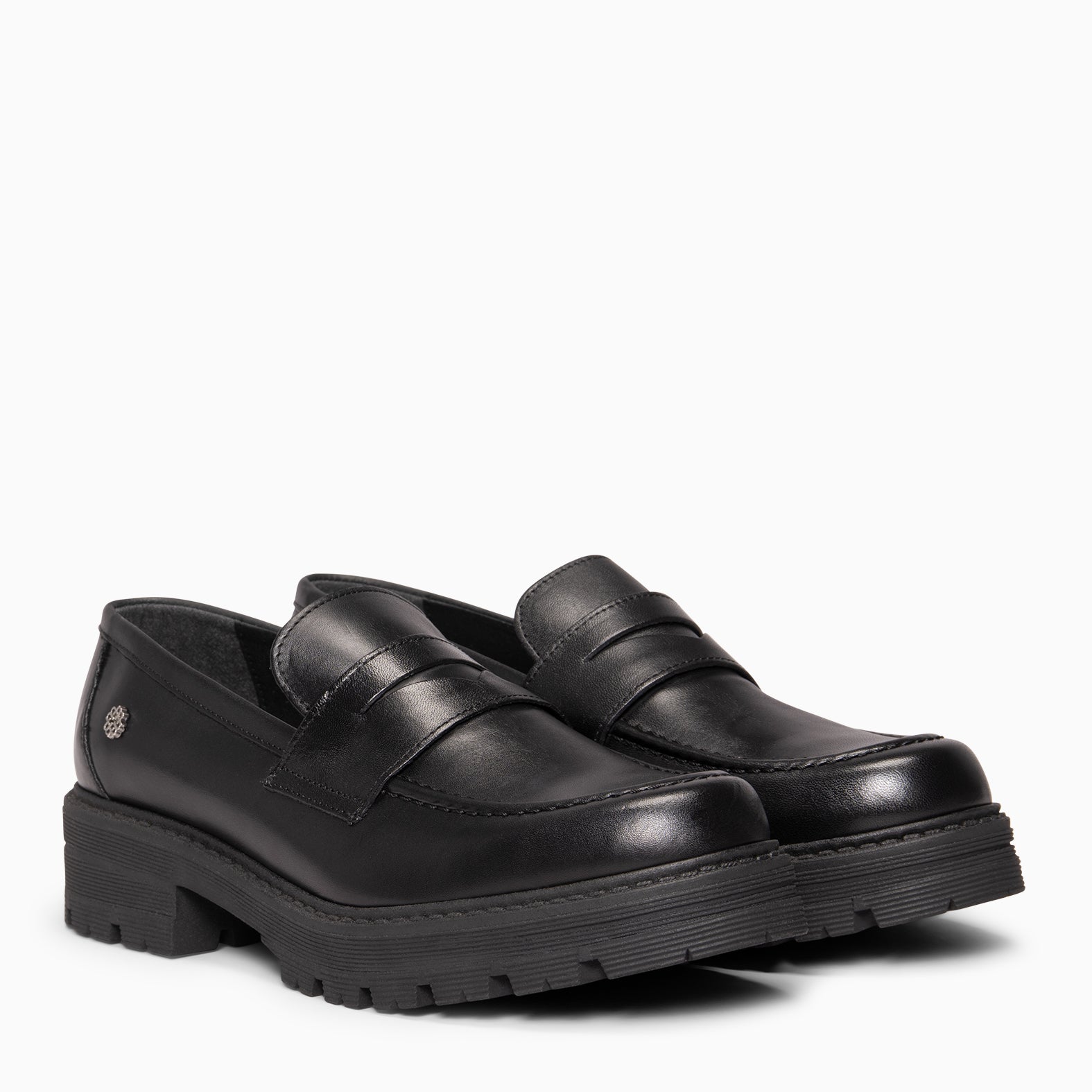 TRAVIS - Mocasin de piel de napa cepillada NEGRO