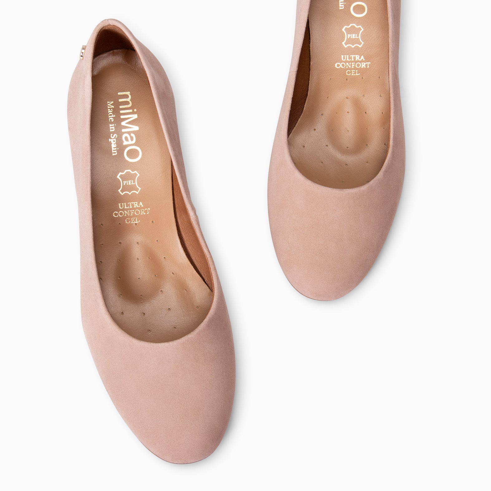URBAN REDONDO - Zapatos de tacón bajo de ante en NUDE