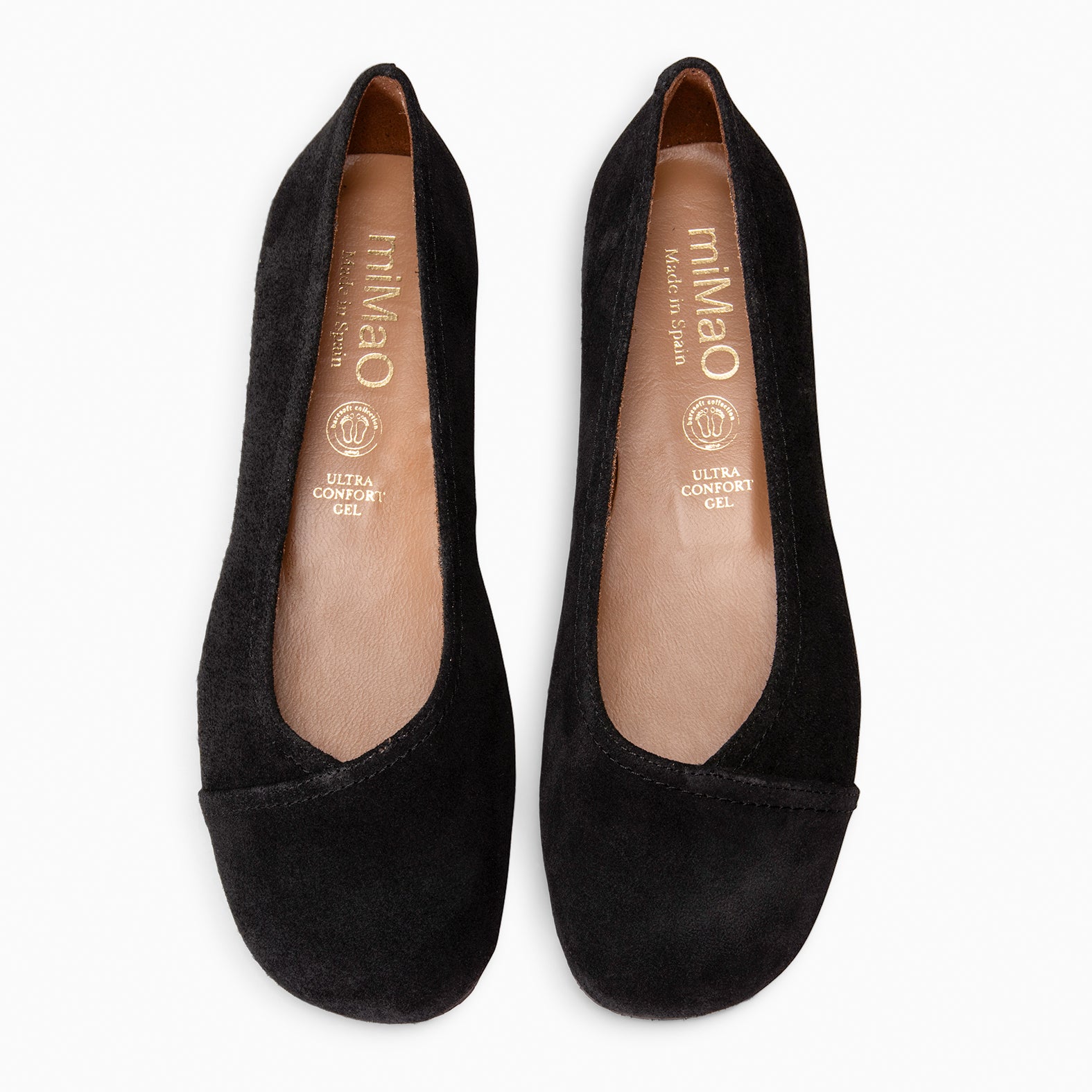 PLUMA - Bailarina baresoft de serraje en NEGRO