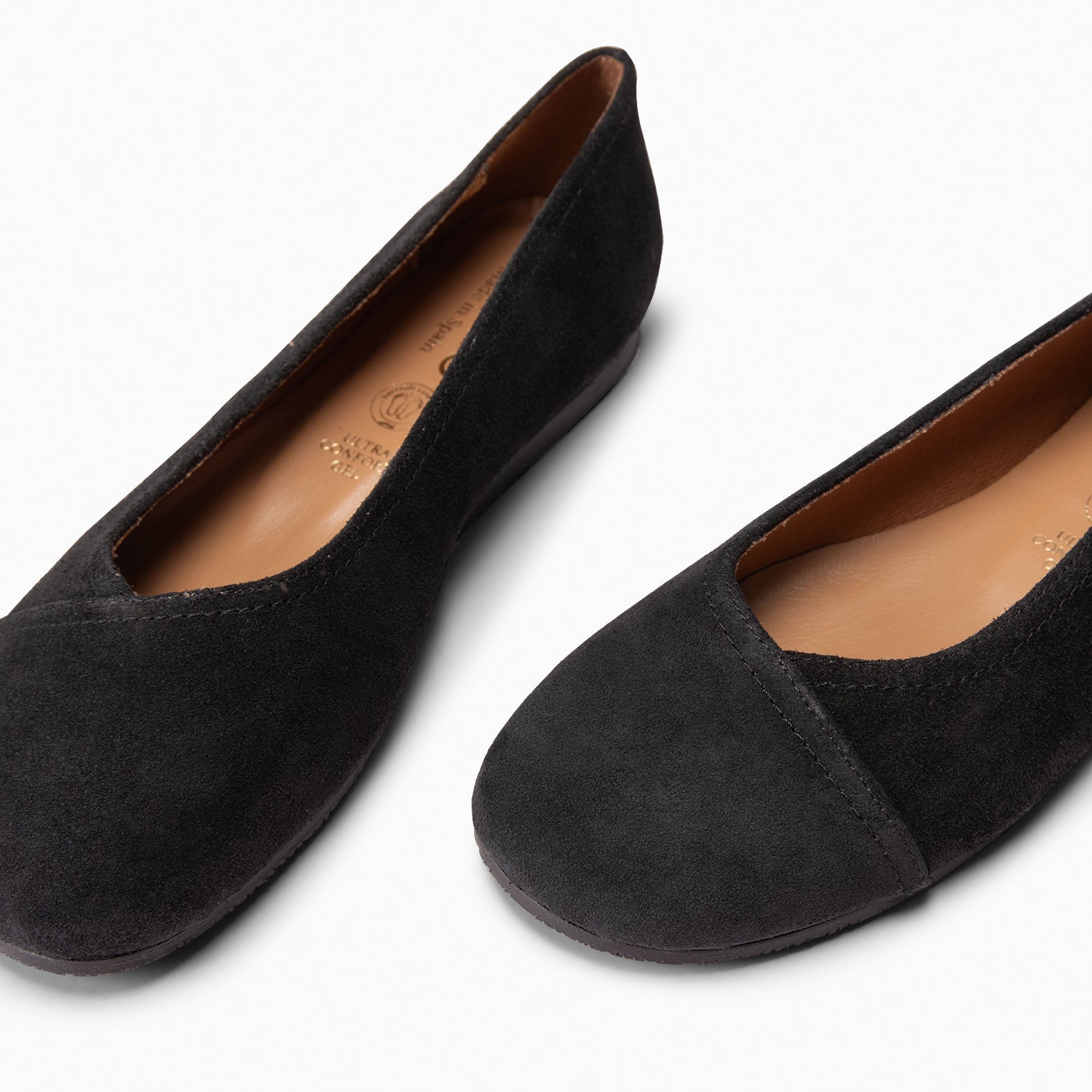 PLUMA - Bailarina baresoft de serraje en NEGRO