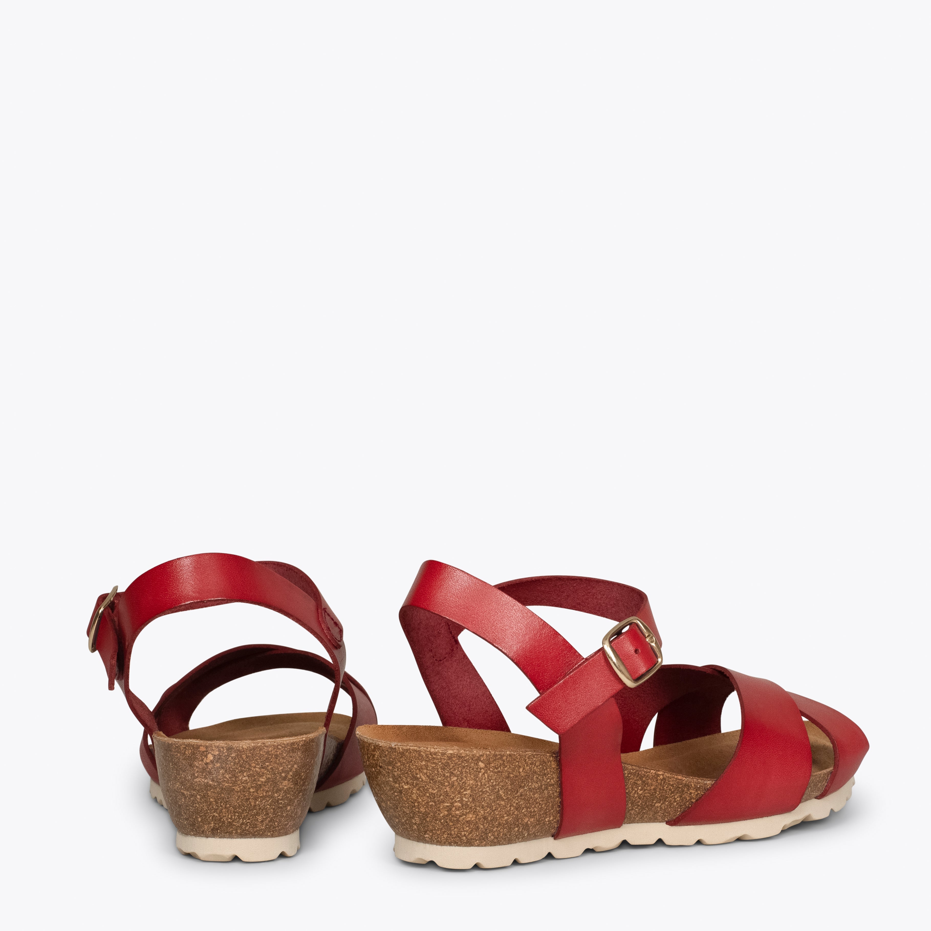 LOTO - Sandalias con cuña Bio ROJAS