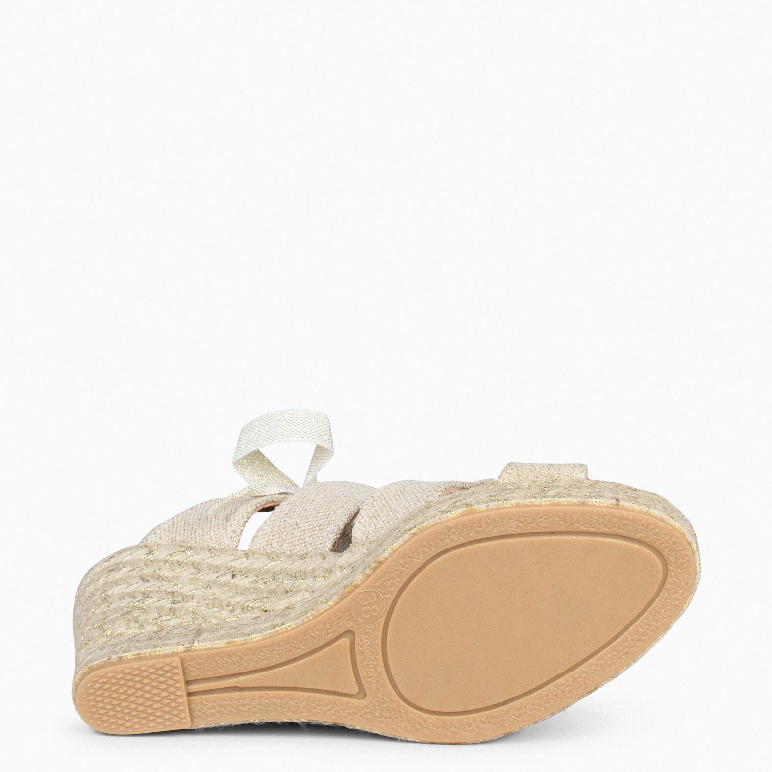 ROMANA – Cuñas altas de hilo de lurex ORO