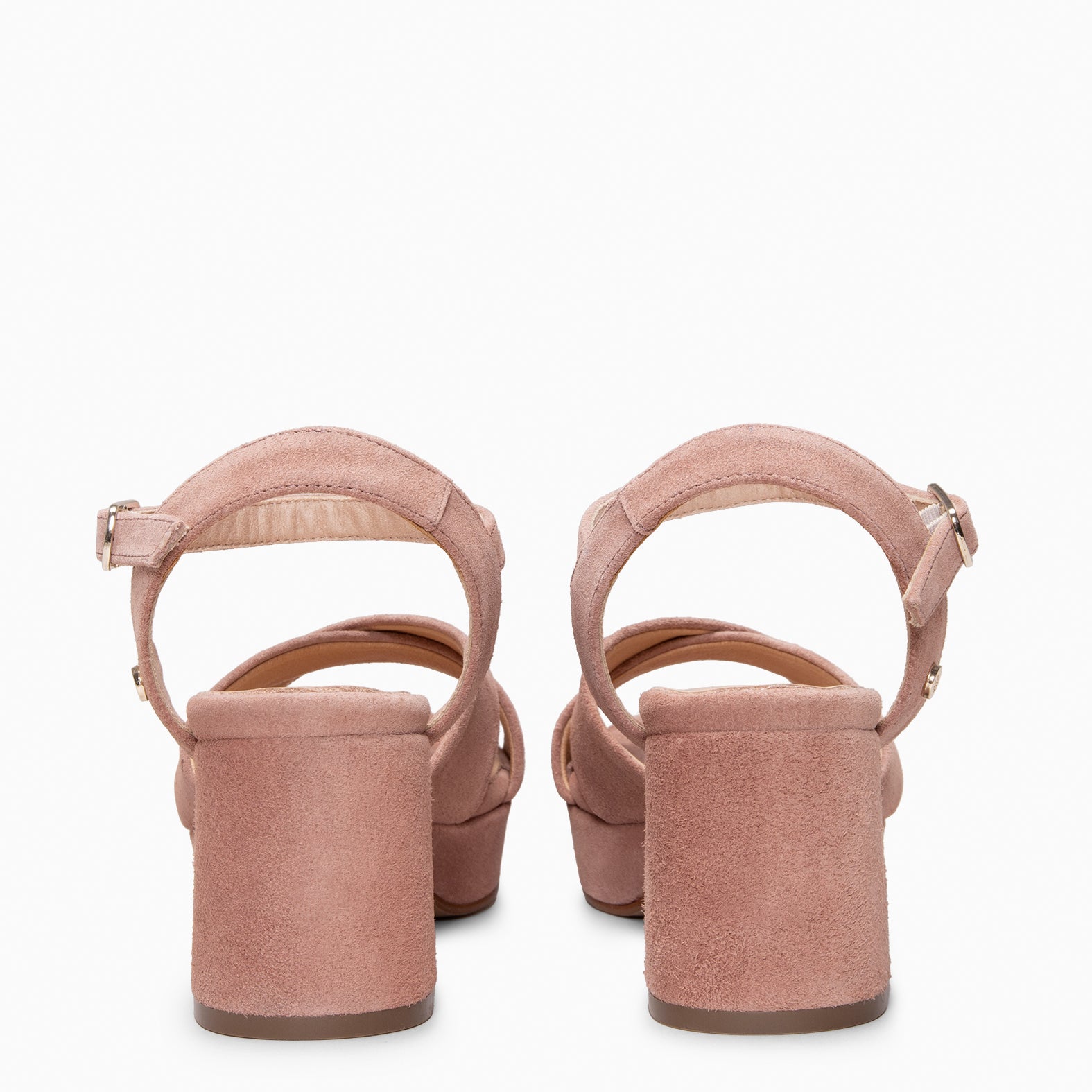 CERDEÑA - Sandalias de tacón ancho y plataforma ROSA PALO