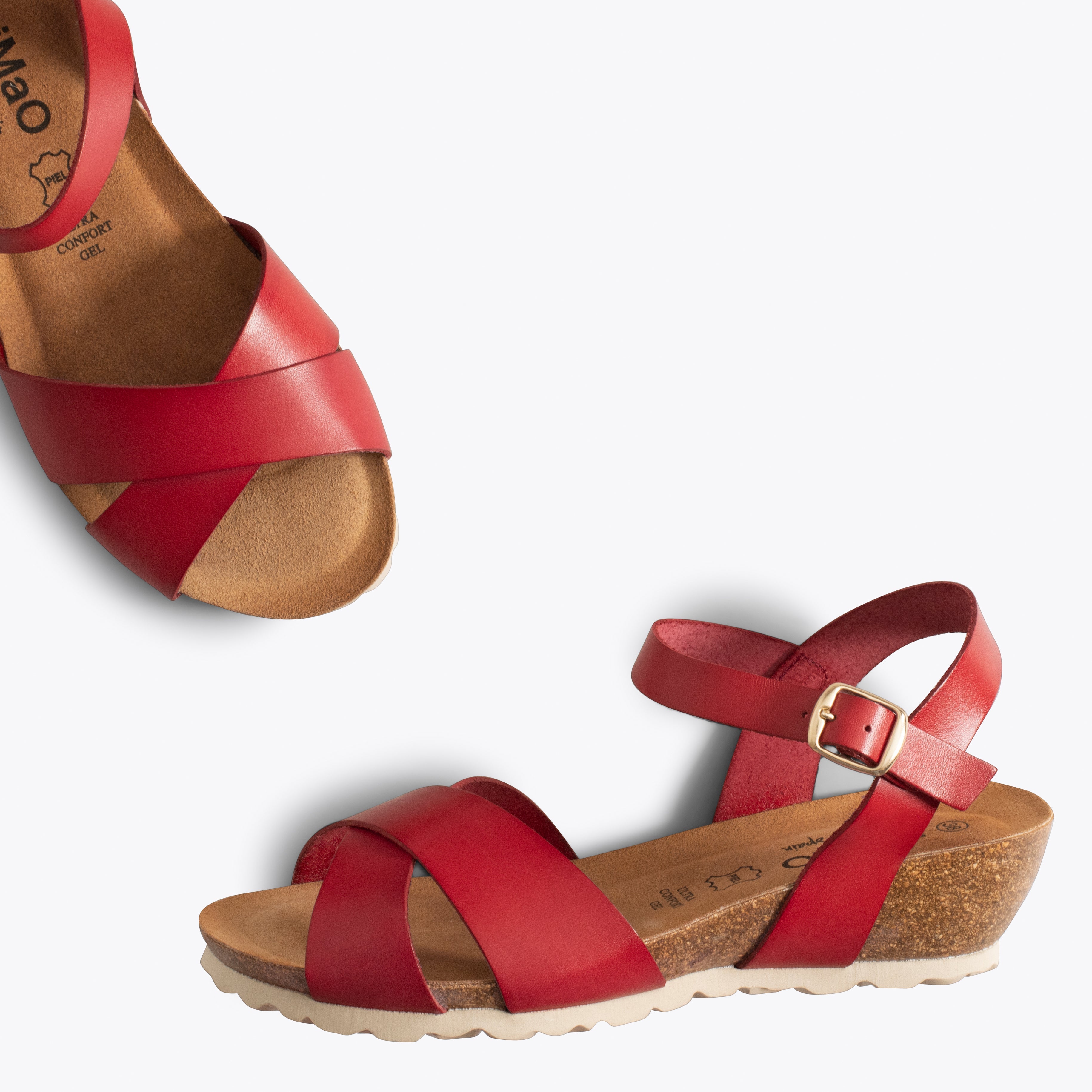 LOTO - Sandalias con cuña Bio ROJAS