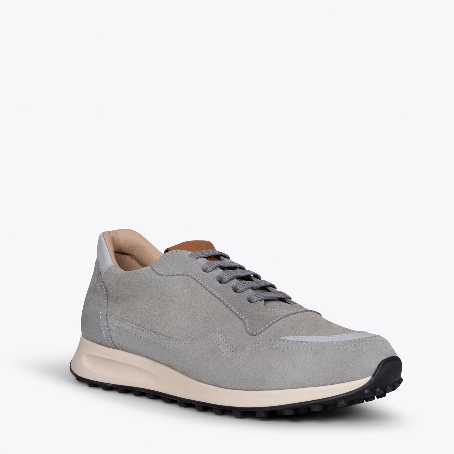 BOSTON - Zapatillas de piel para hombre GRIS