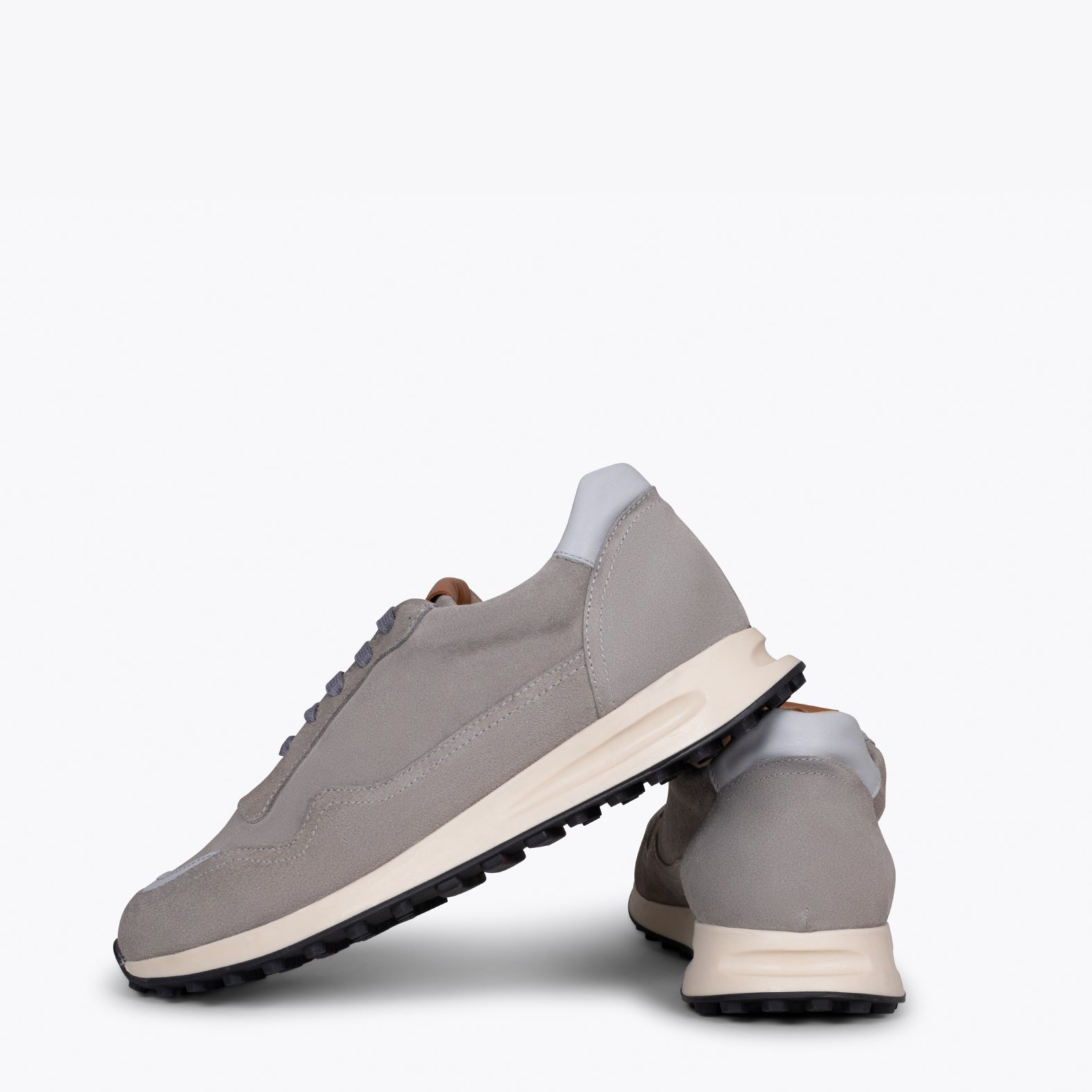 BOSTON - Zapatillas de piel para hombre GRIS