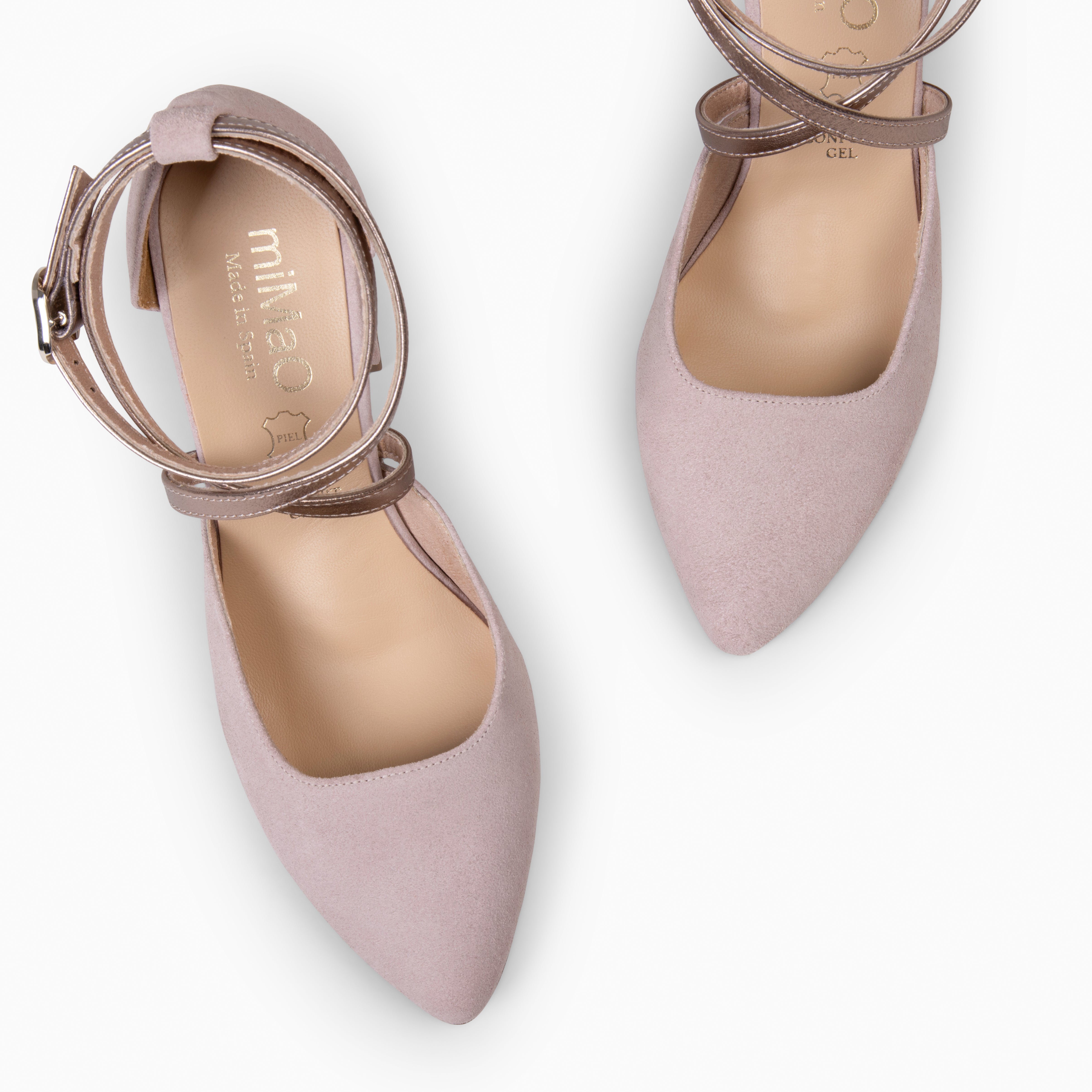 ARIEL - Zapato de tacón ancho ROSA METAL