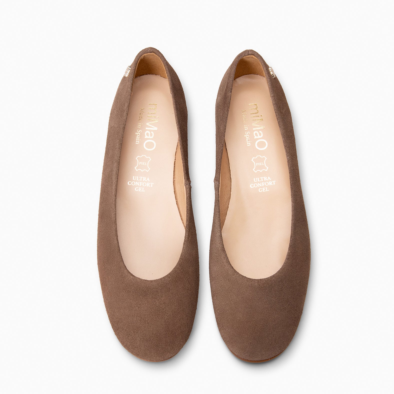 CHLOE - Bailarinas de ante con puntera redonda TAUPE