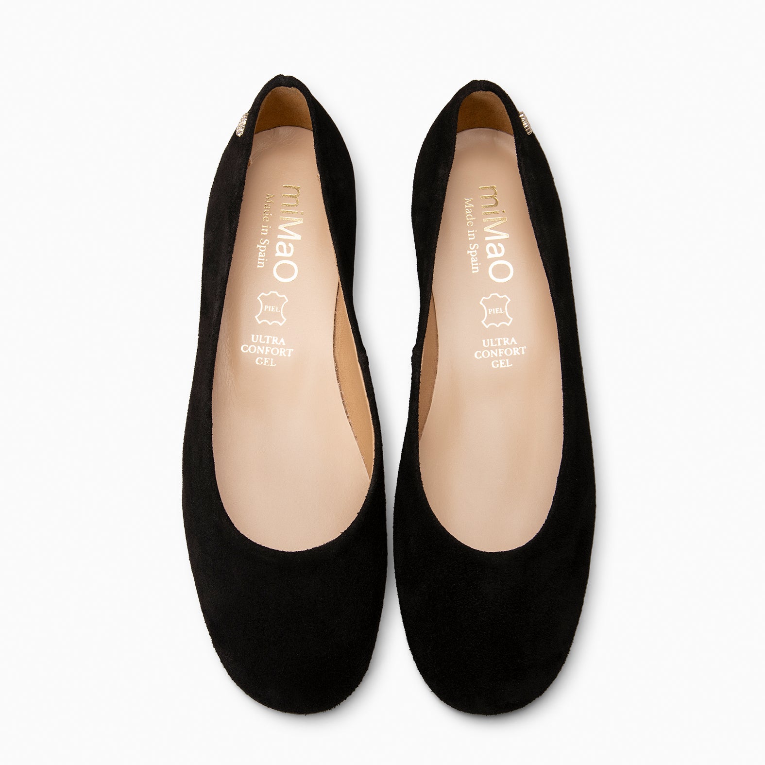 CHLOE - Bailarinas de ante con puntera redonda NEGRO