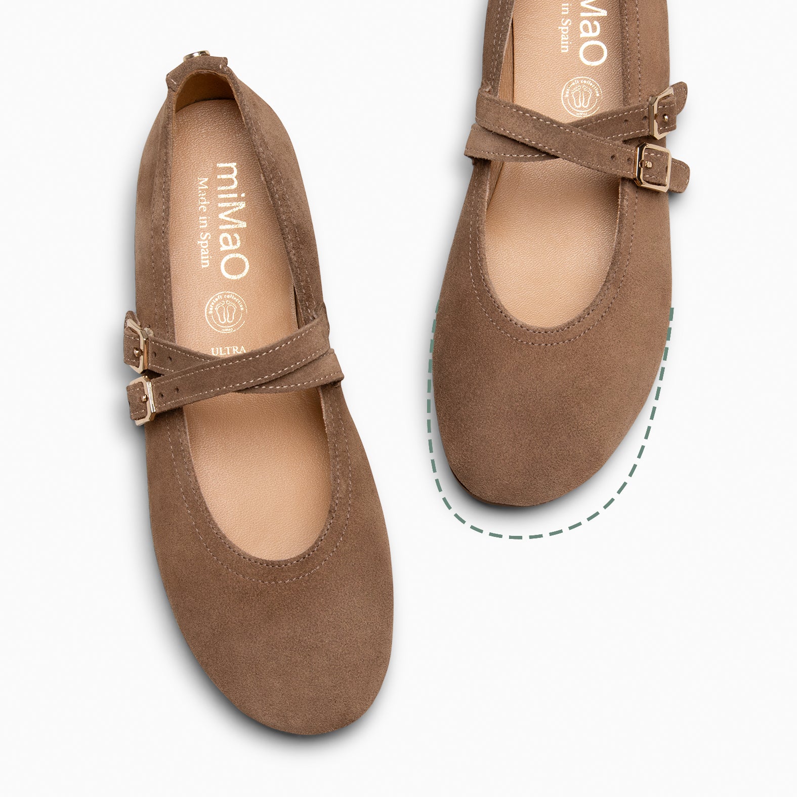 AMAPOLA - BAILARINA PLANA BARESOFT TAUPE