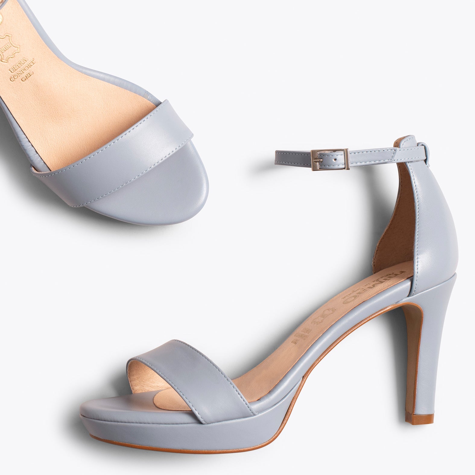 FIESTA - Sandalia con plataforma elegante GRIS AZULADO