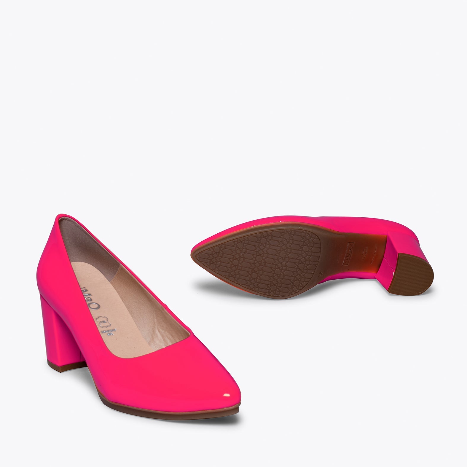 URBAN S NEÓN - Zapato de tacón bajo ROSA FLÚOR