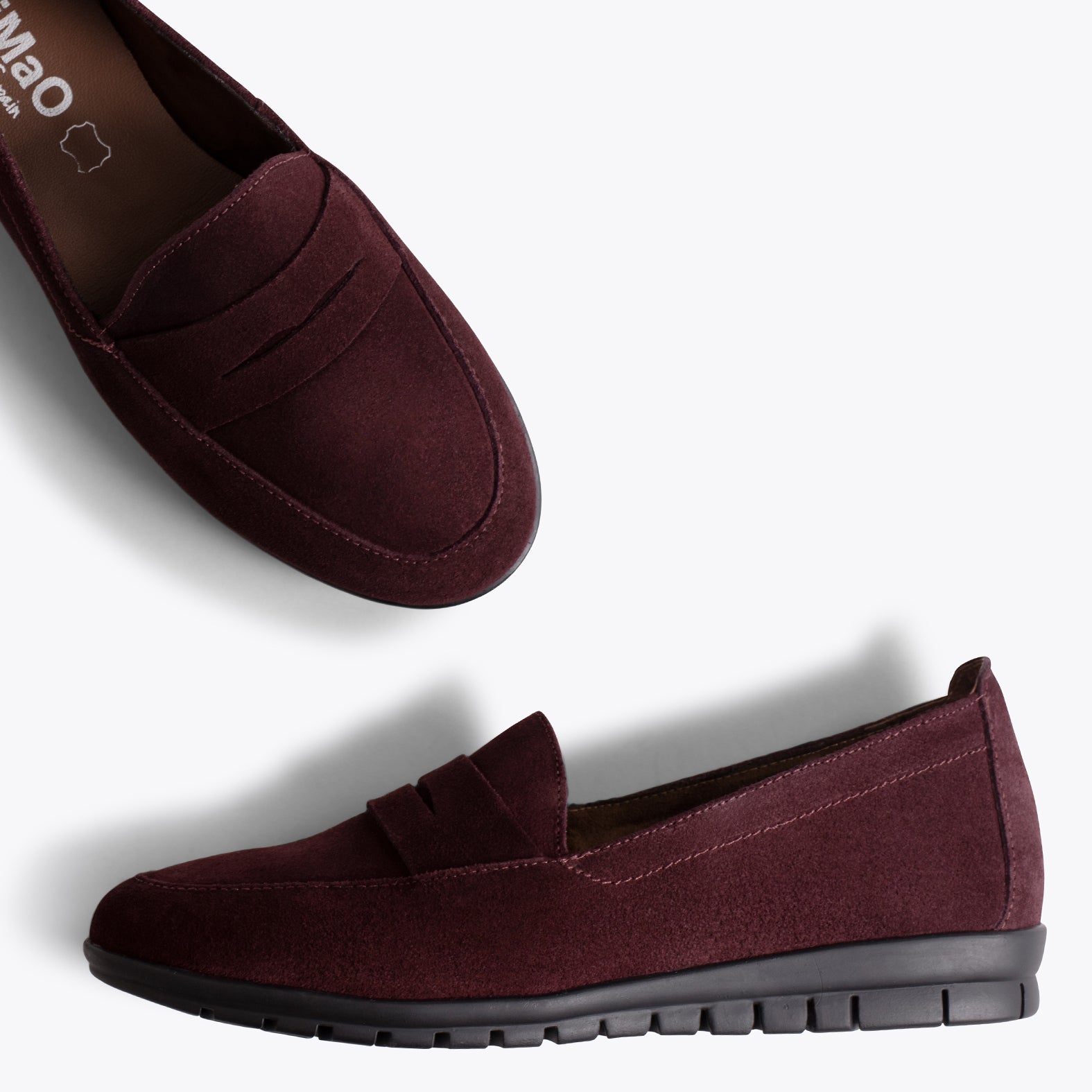 360 Mocasines de mujer con antifaz BURDEOS