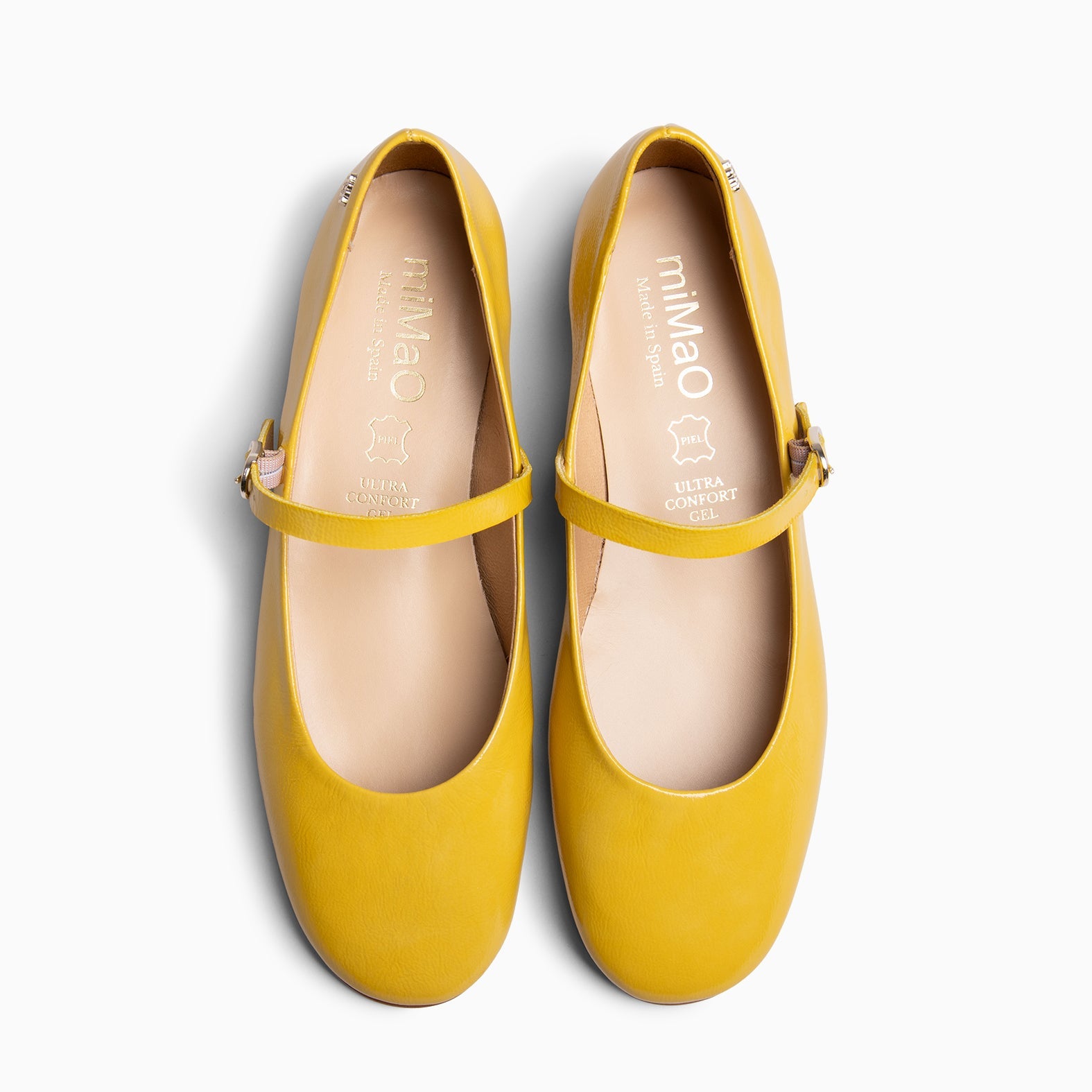 ZOE - Mercedita con tira en piel de charol AMARILLO