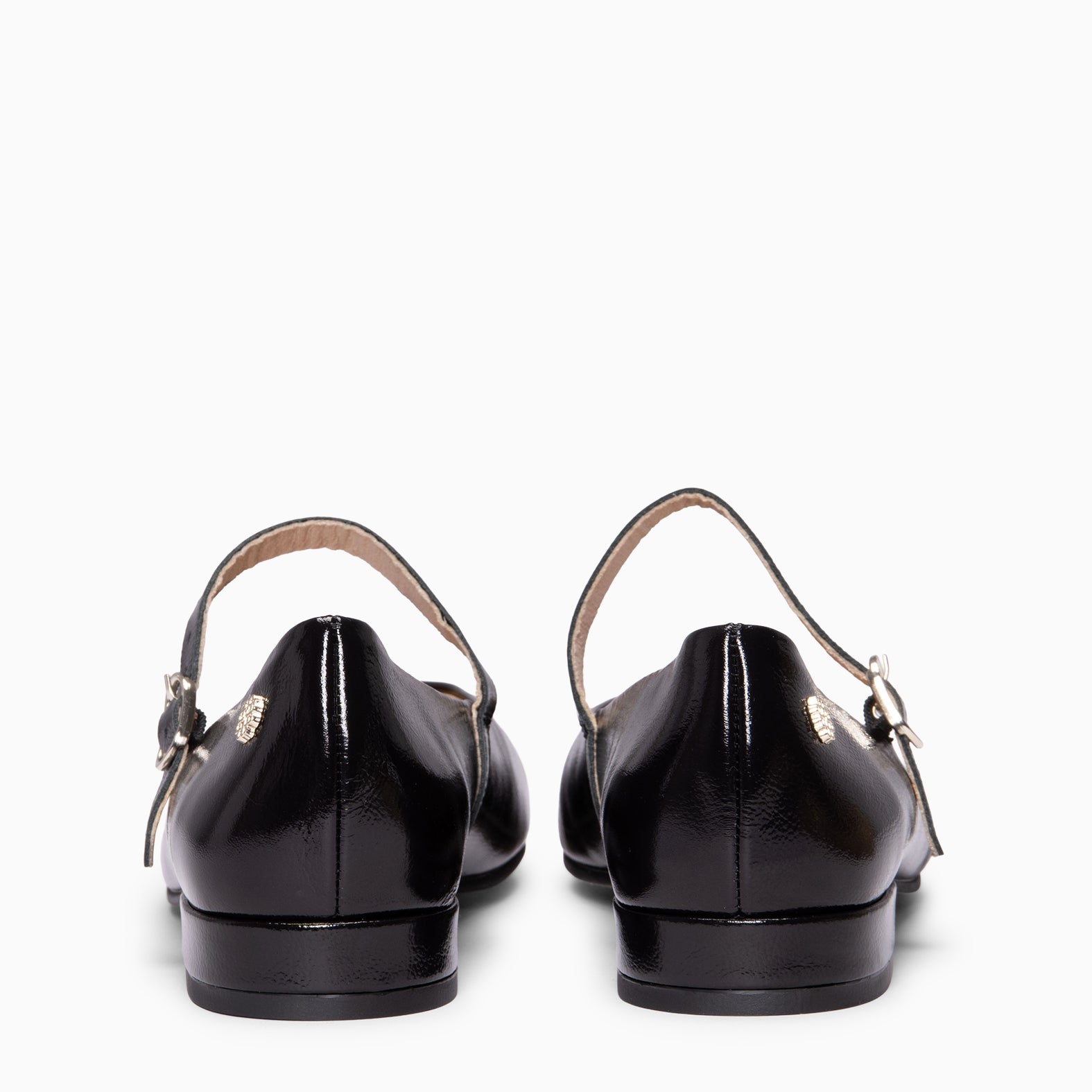 ZOE - Mercedita con tira en piel de charol NEGRO