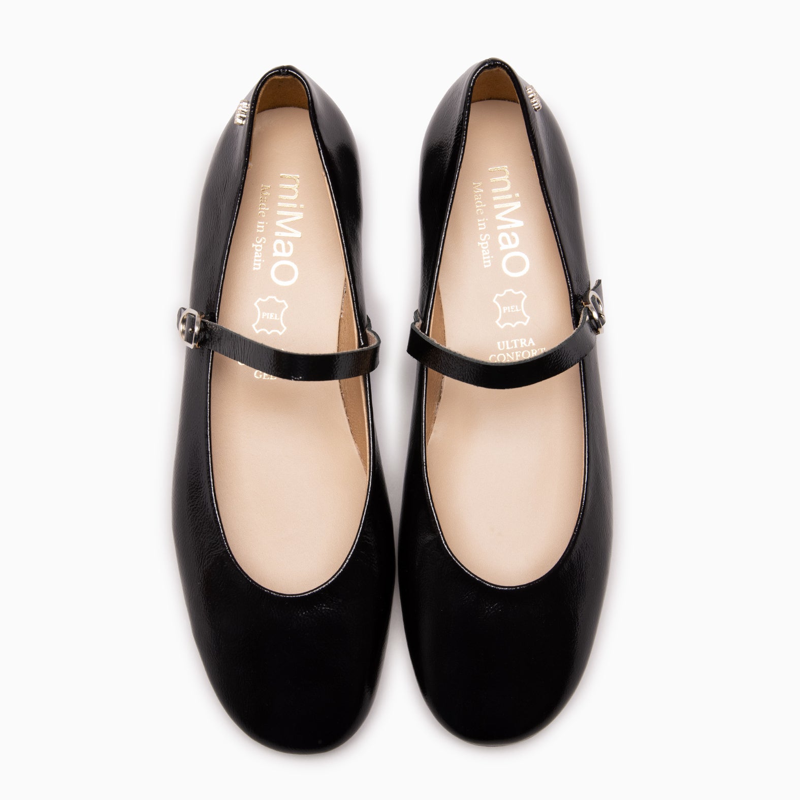 ZOE - Mercedita con tira en piel de charol NEGRO