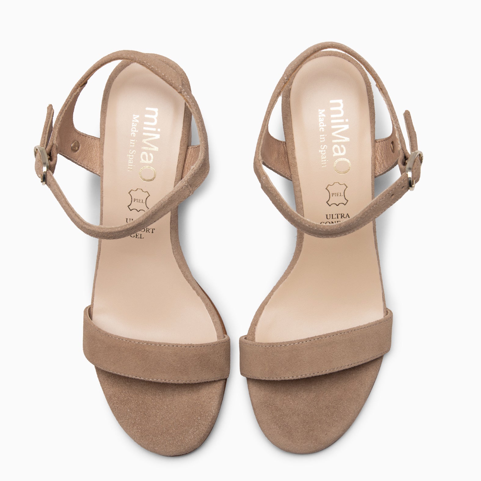KEILA - Sandalias de tacón medio de ante TAUPE