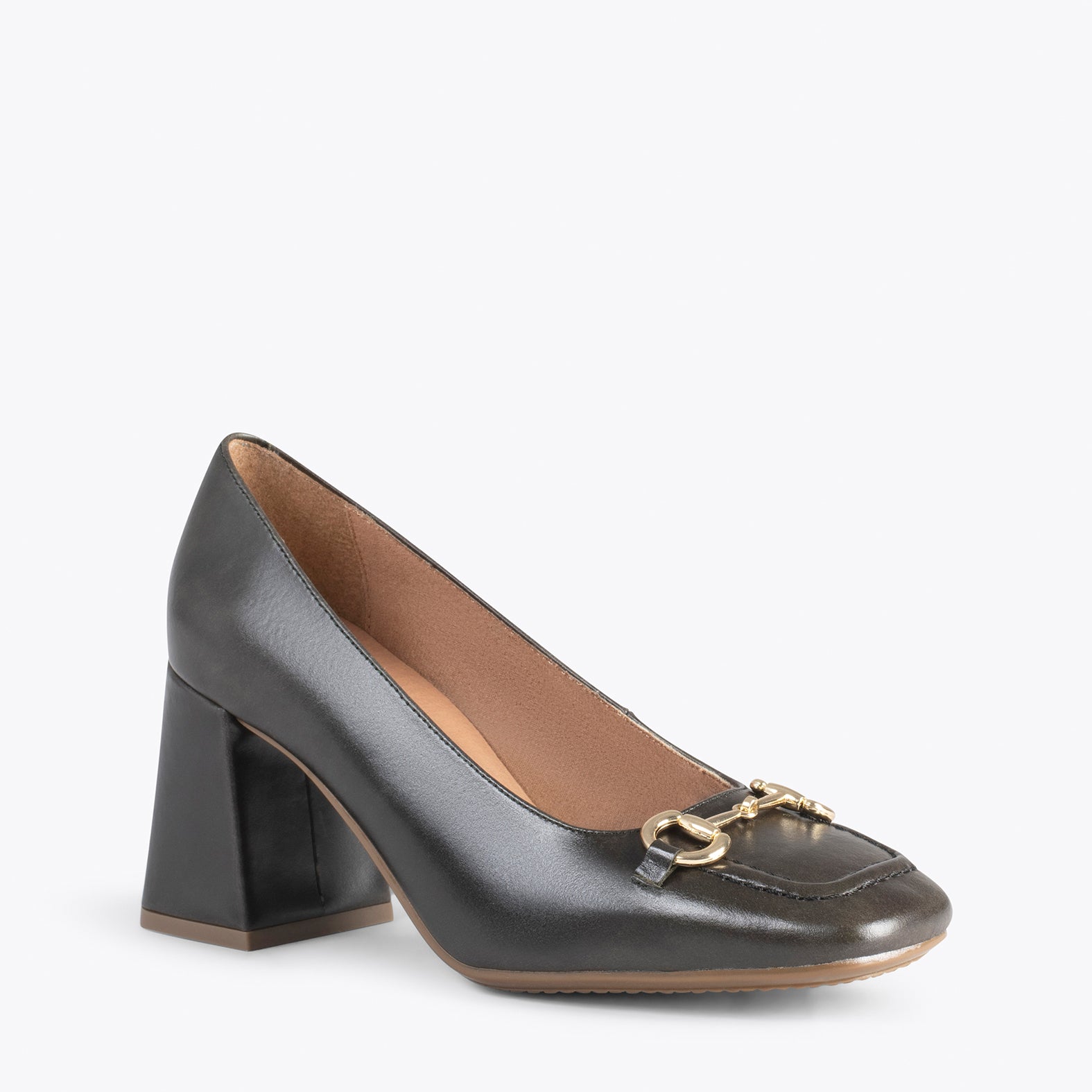 MÍA – Zapatos con tacón bloque VERDE OSCURO