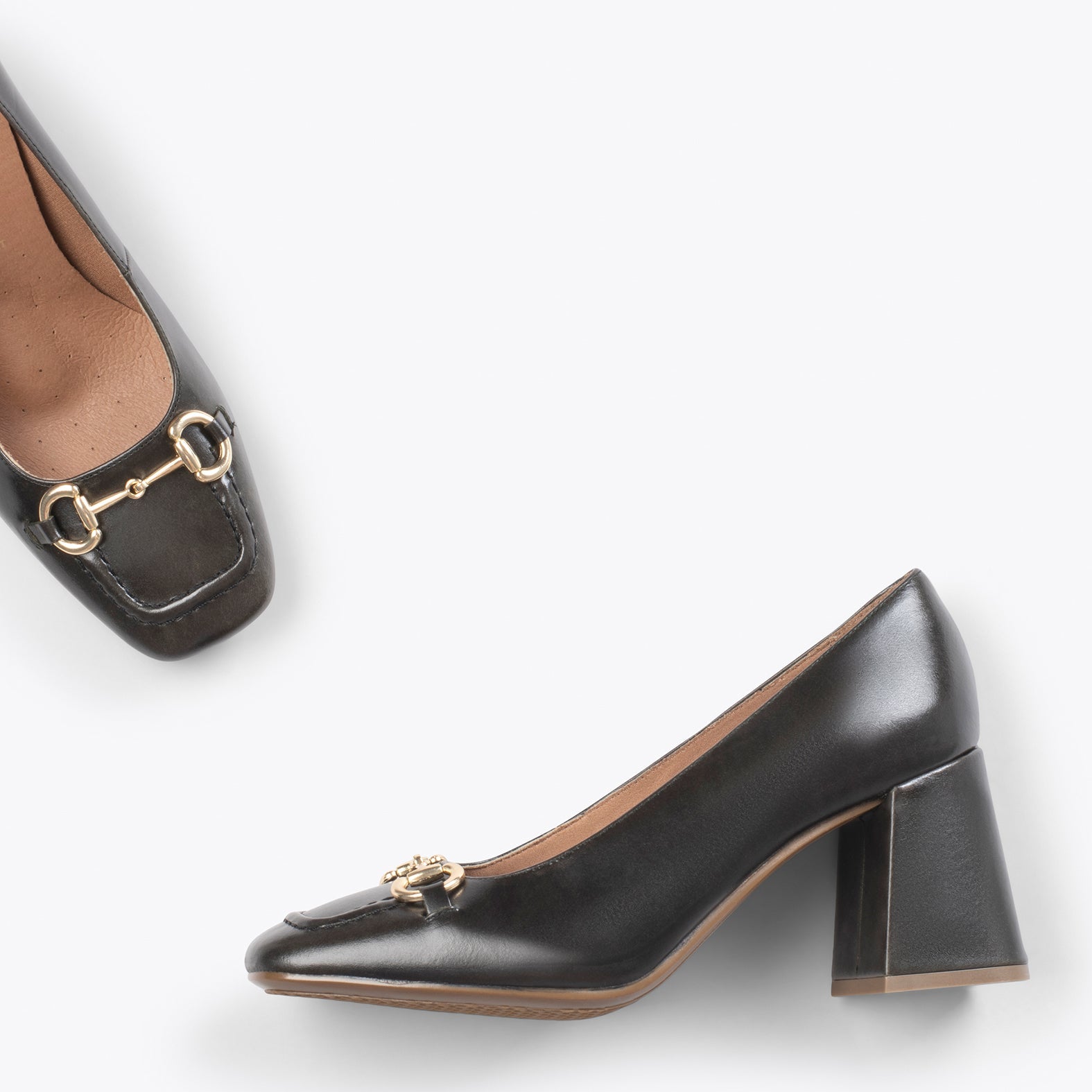 MÍA – Zapatos con tacón bloque VERDE OSCURO