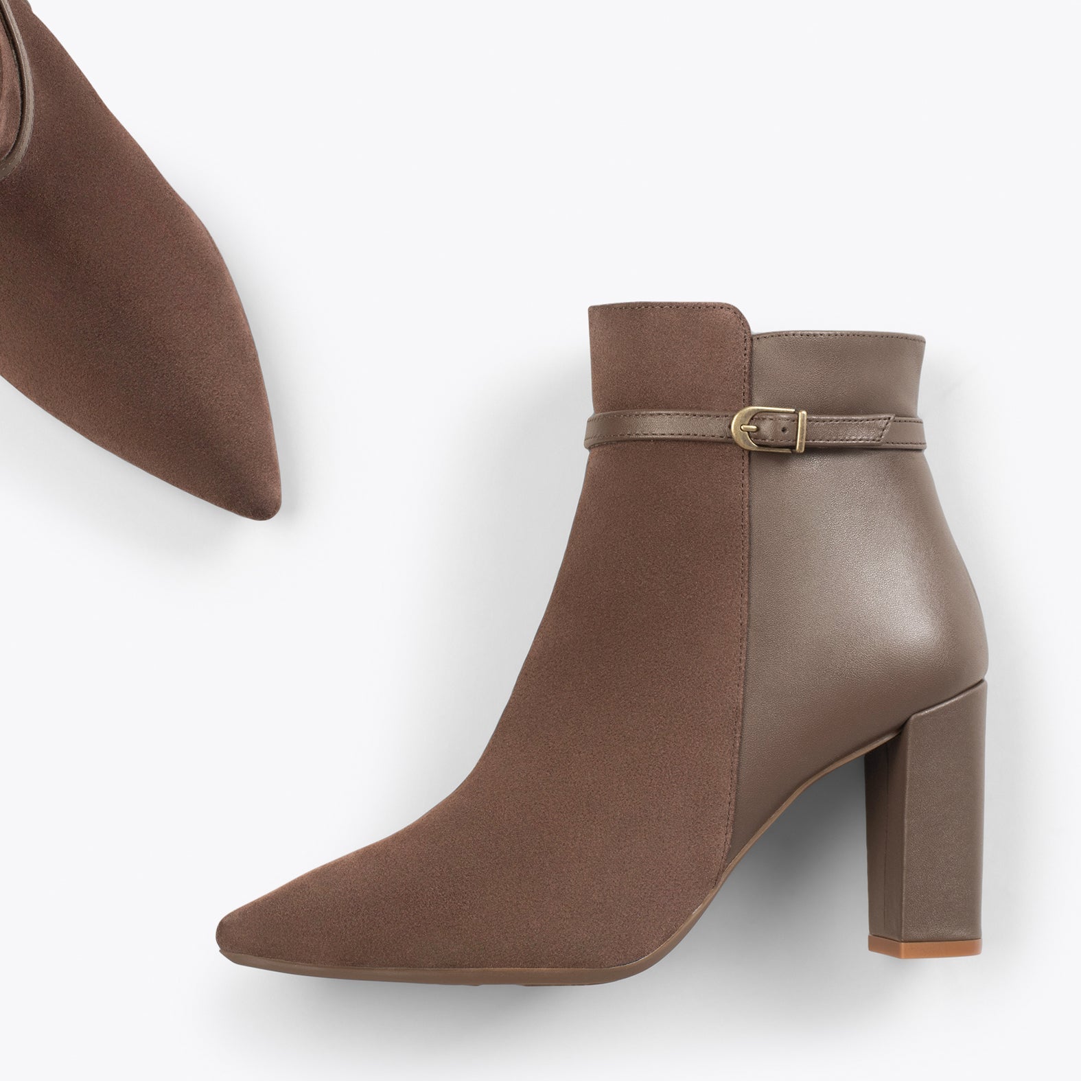 PRAGA - Botines de mujer con tacón MARRÓN
