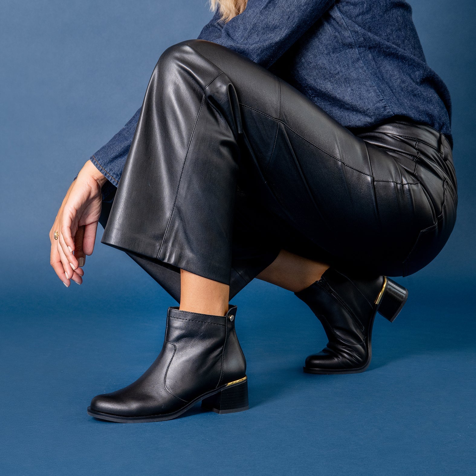 NIXIE – botines de tacón bajo para mujer TAUPE