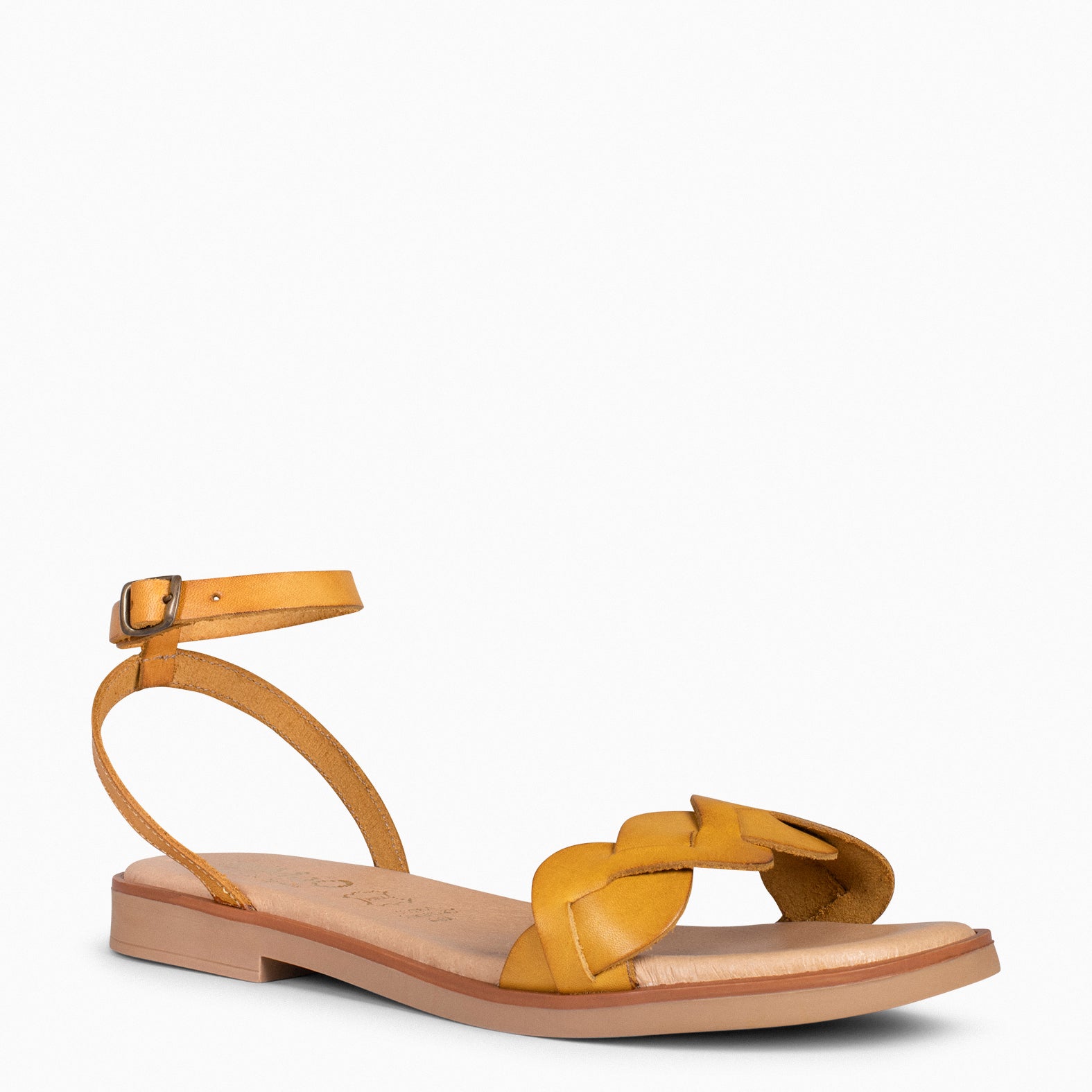 ARECA - Sandalias planas mujer MOSTAZA