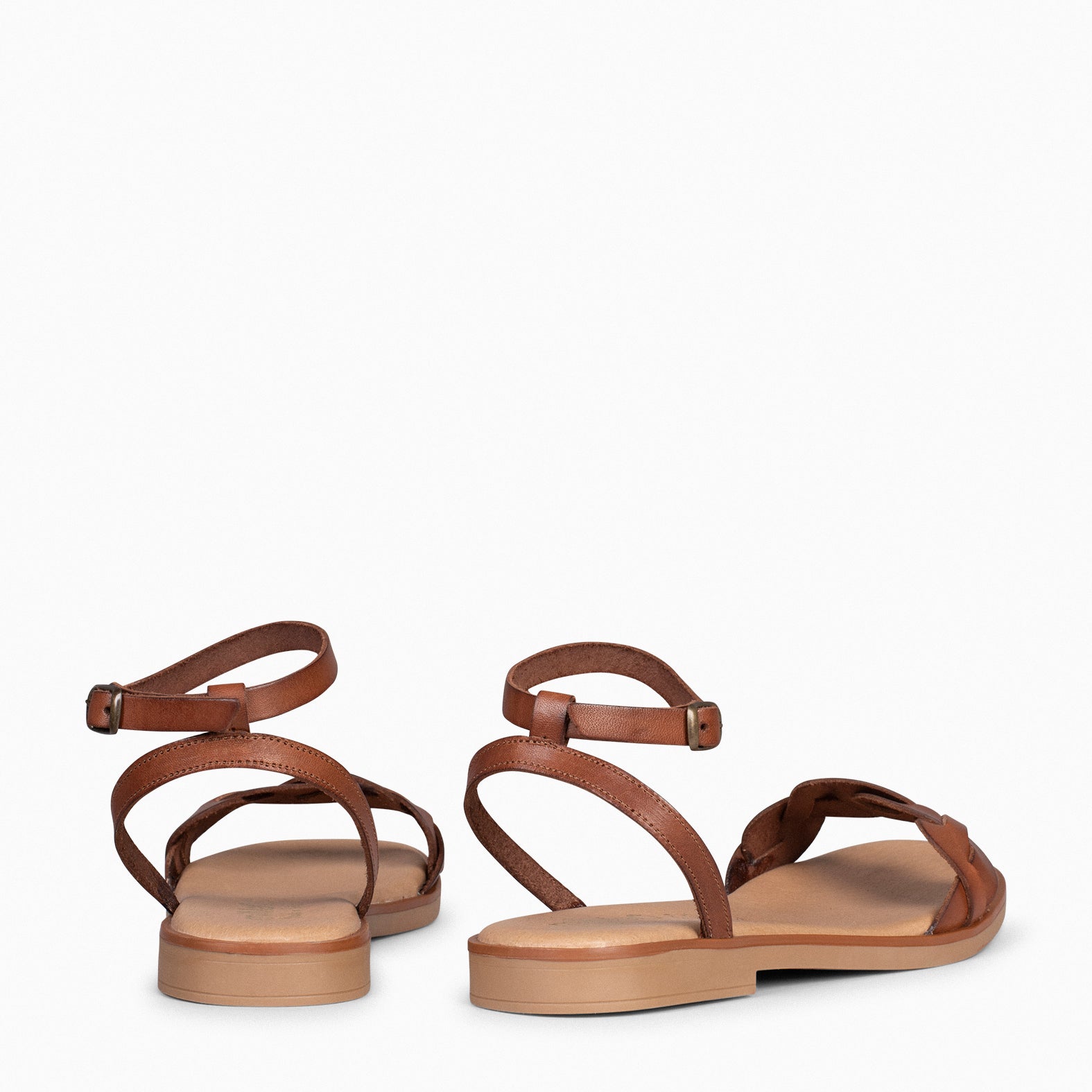 ARECA – Sandalias Planas Mujer CUERO