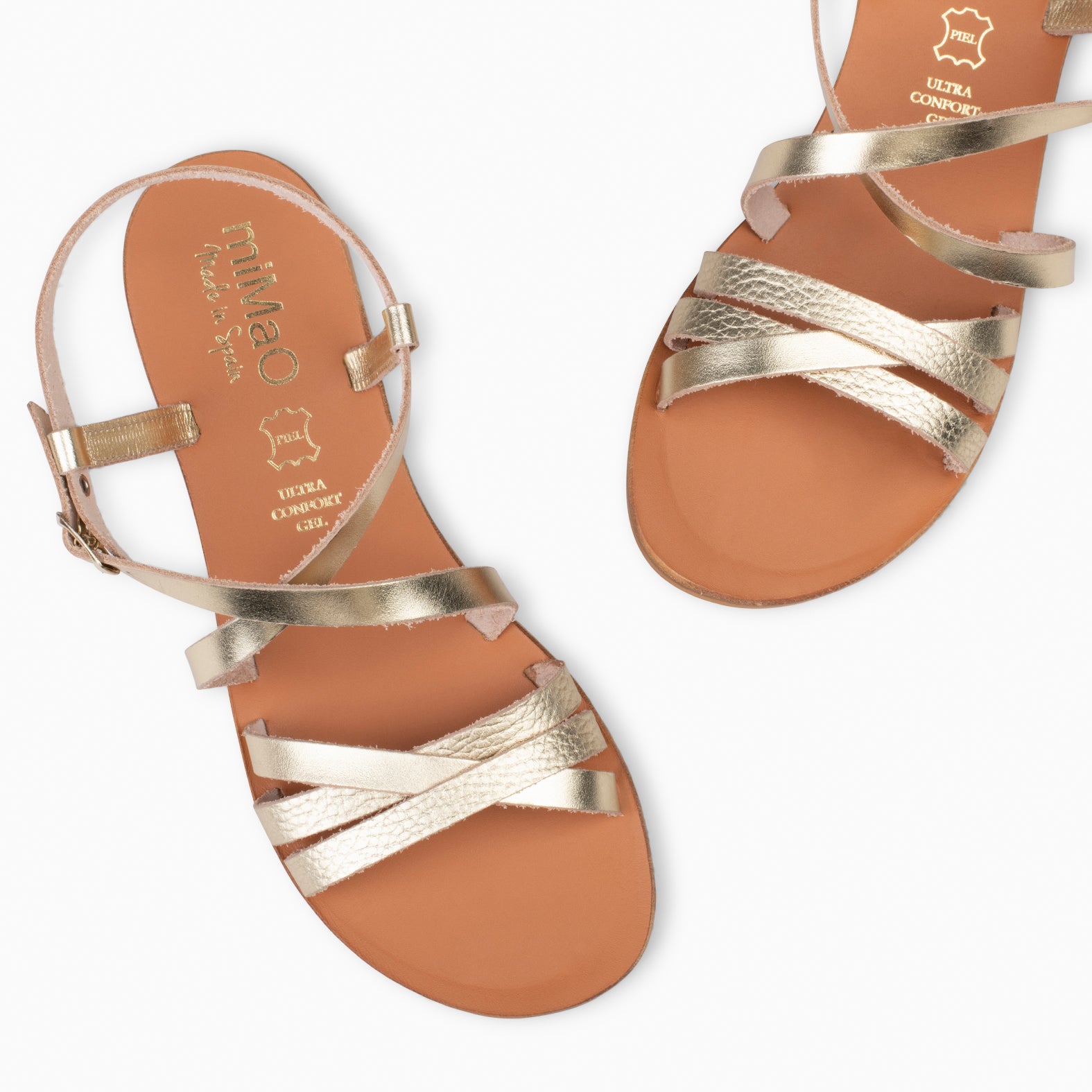 IXORA - Sandalias planas de mujer con hebilla PLATINO