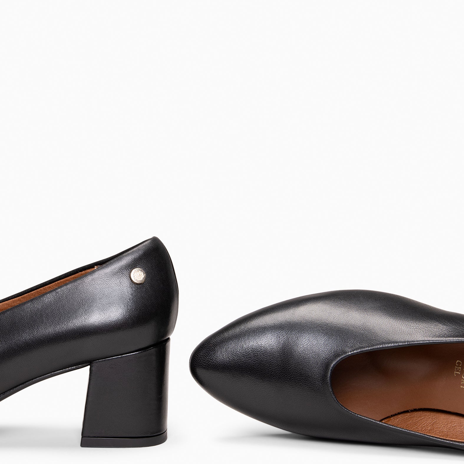 URBAN STYLE NAPA - Zapato de tacón ancho en piel NEGRO