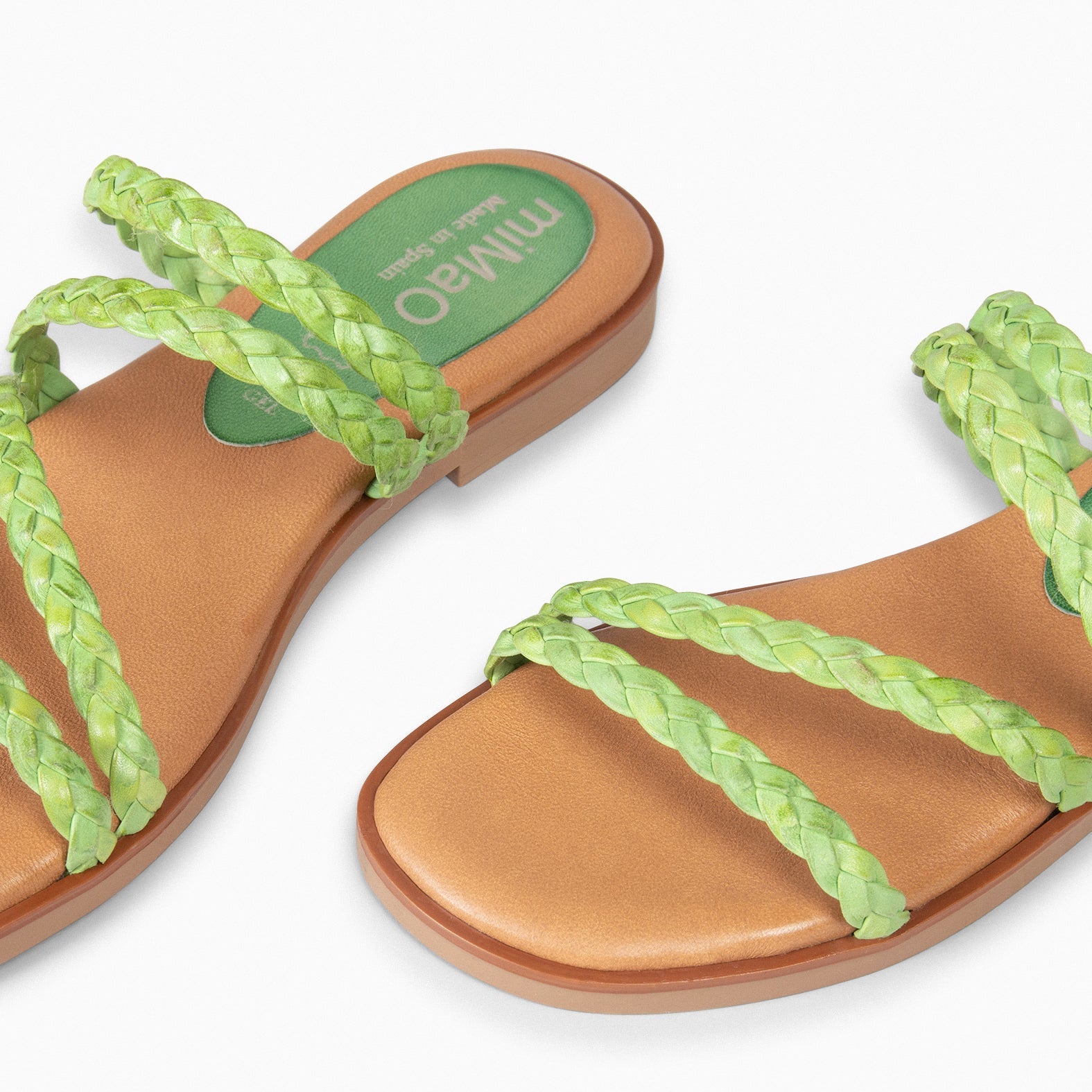 HIDRA - Sandalias planas trenzadas VERDE