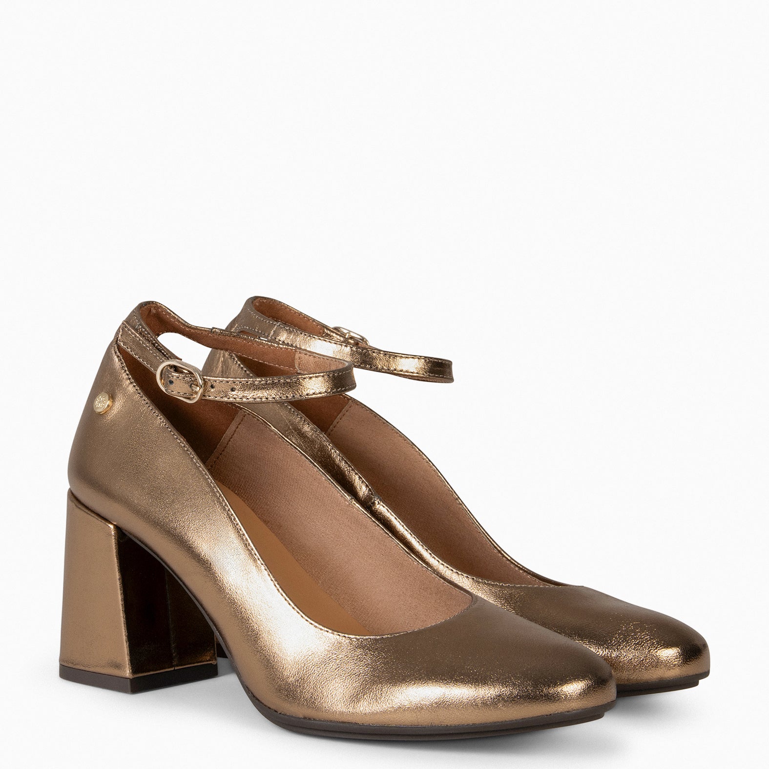 CAROL – Zapatos con pulsera y tacón ORO VIEJO