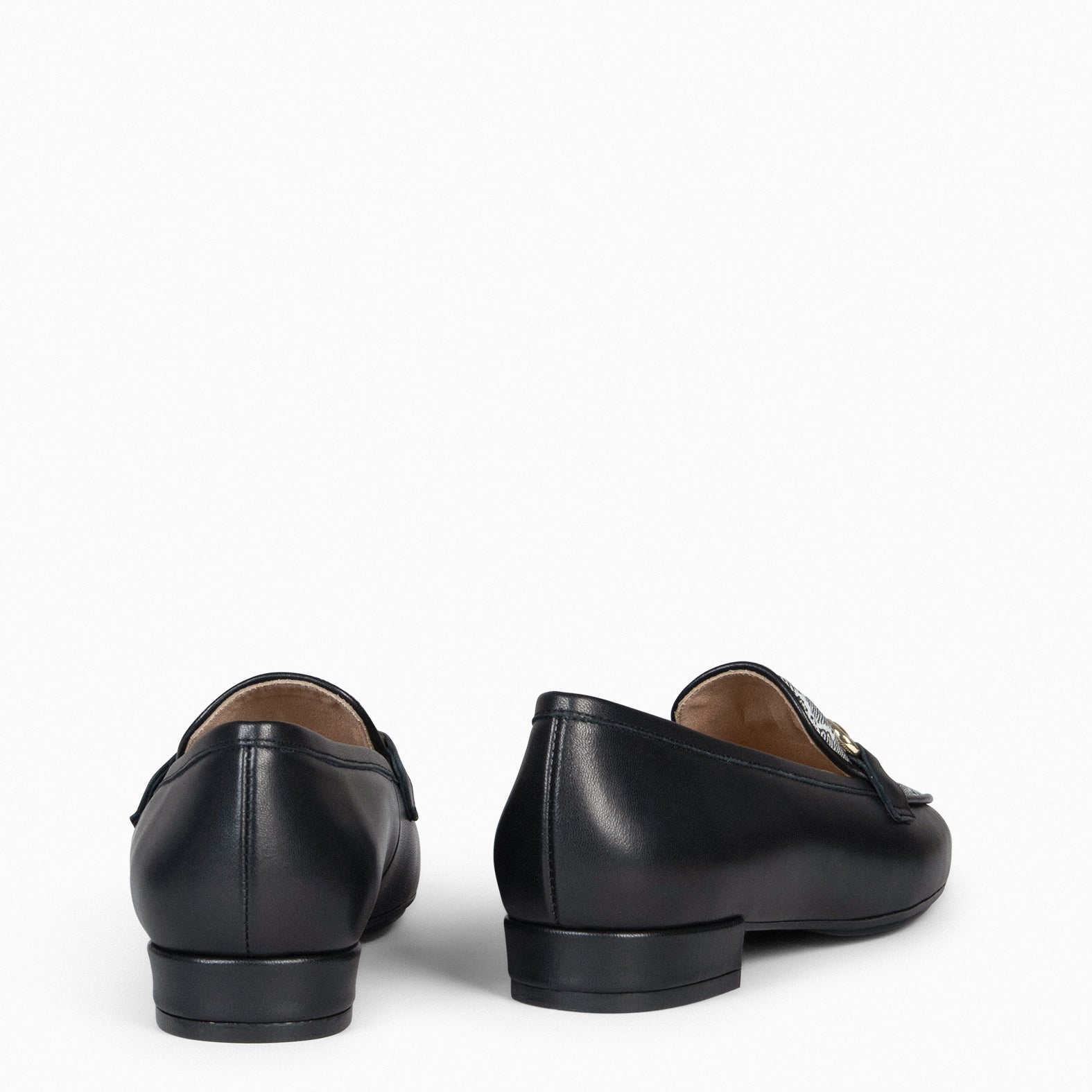 CALYPSO - Mocasines Tacón Ancho NEGRO